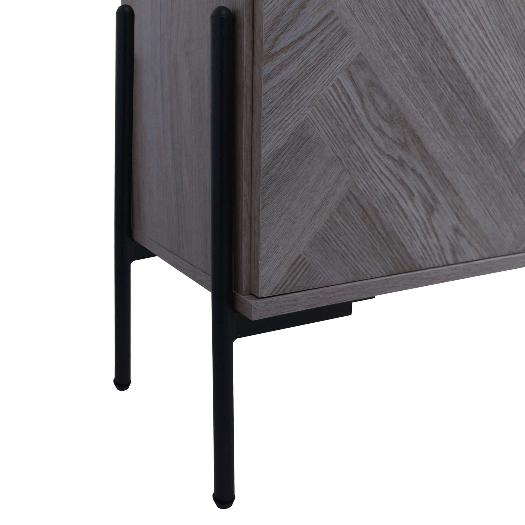 Leonique Sideboard »Eadwine« Kommode, Push-to-open, Türen mit Fischgräten Muster, Breite 175 cm
