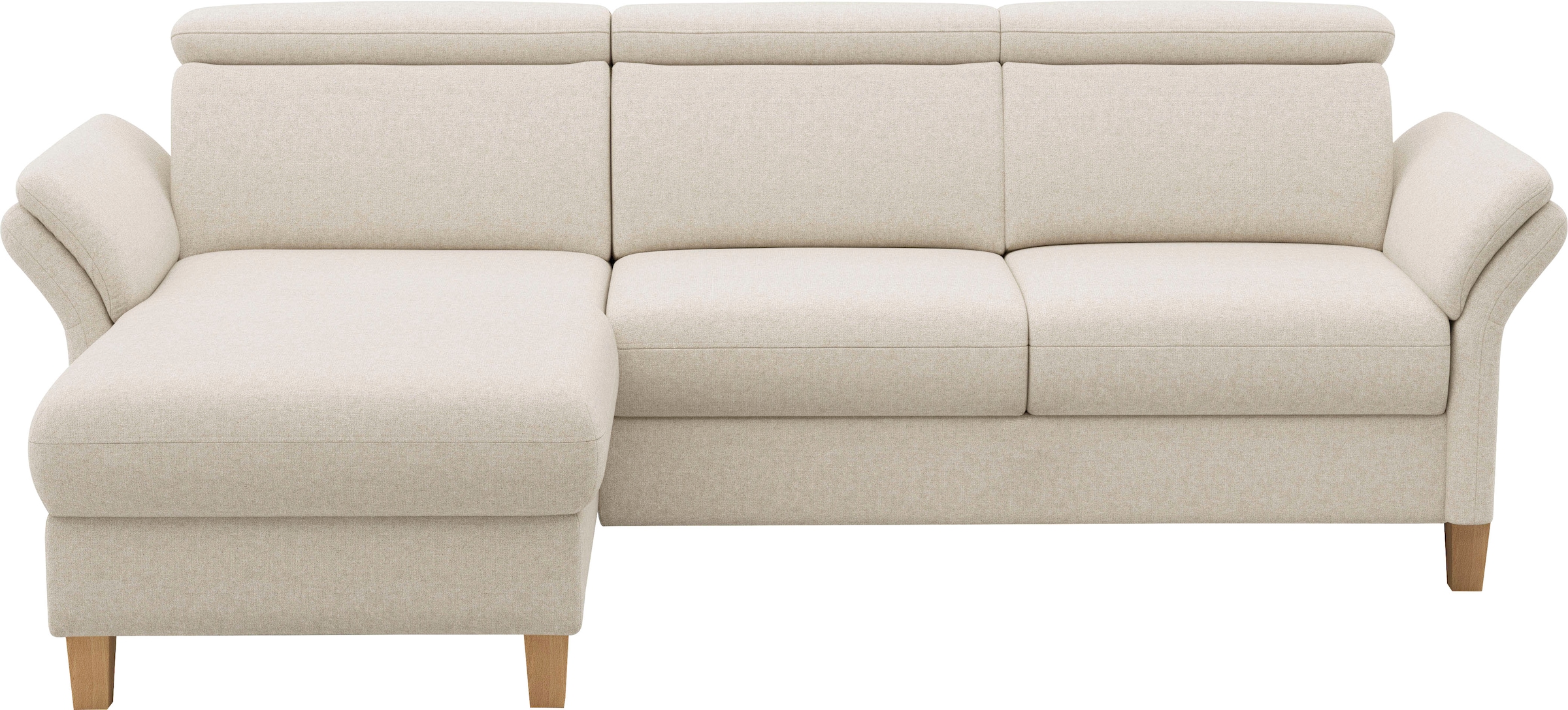 Home affaire Canapé d'angle »Glendale, L-Form« inkl. Kopfteilverstellung, wahlweise mit Vorziehsitz und Bettkasten