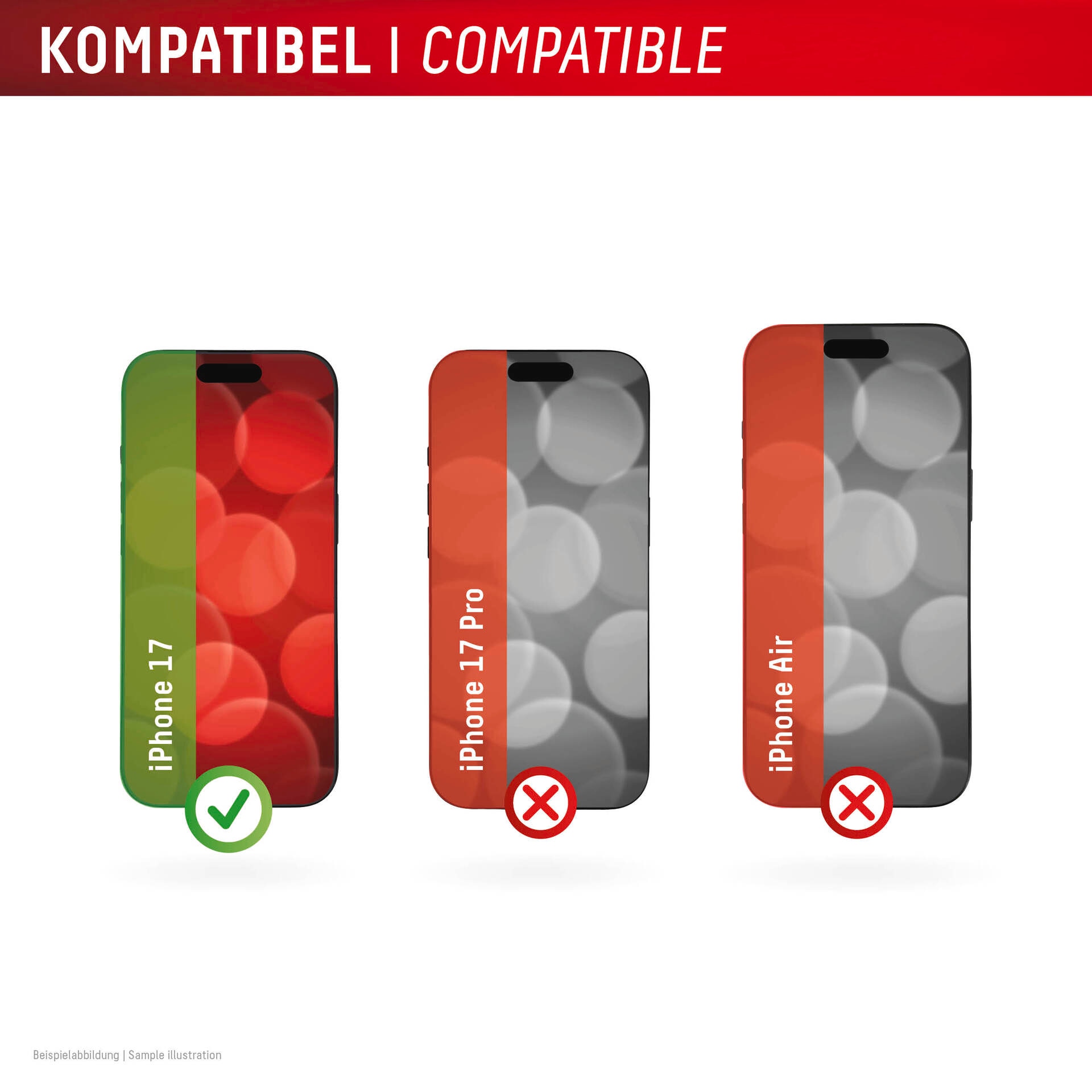 Displex Verre de protection d'écran »Real Glass Screen Protector inkl. Case« für Apple iPhone 17 Displayschutzfolie, Schutzfolie, Bildschirmschutz, kratz- & stossfest