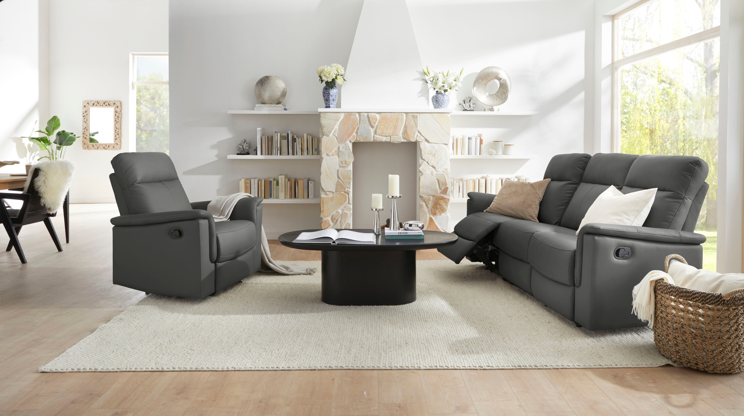 Home affaire 3-places »Southbrook« mit manueller und elektrischer Relaxfunktion