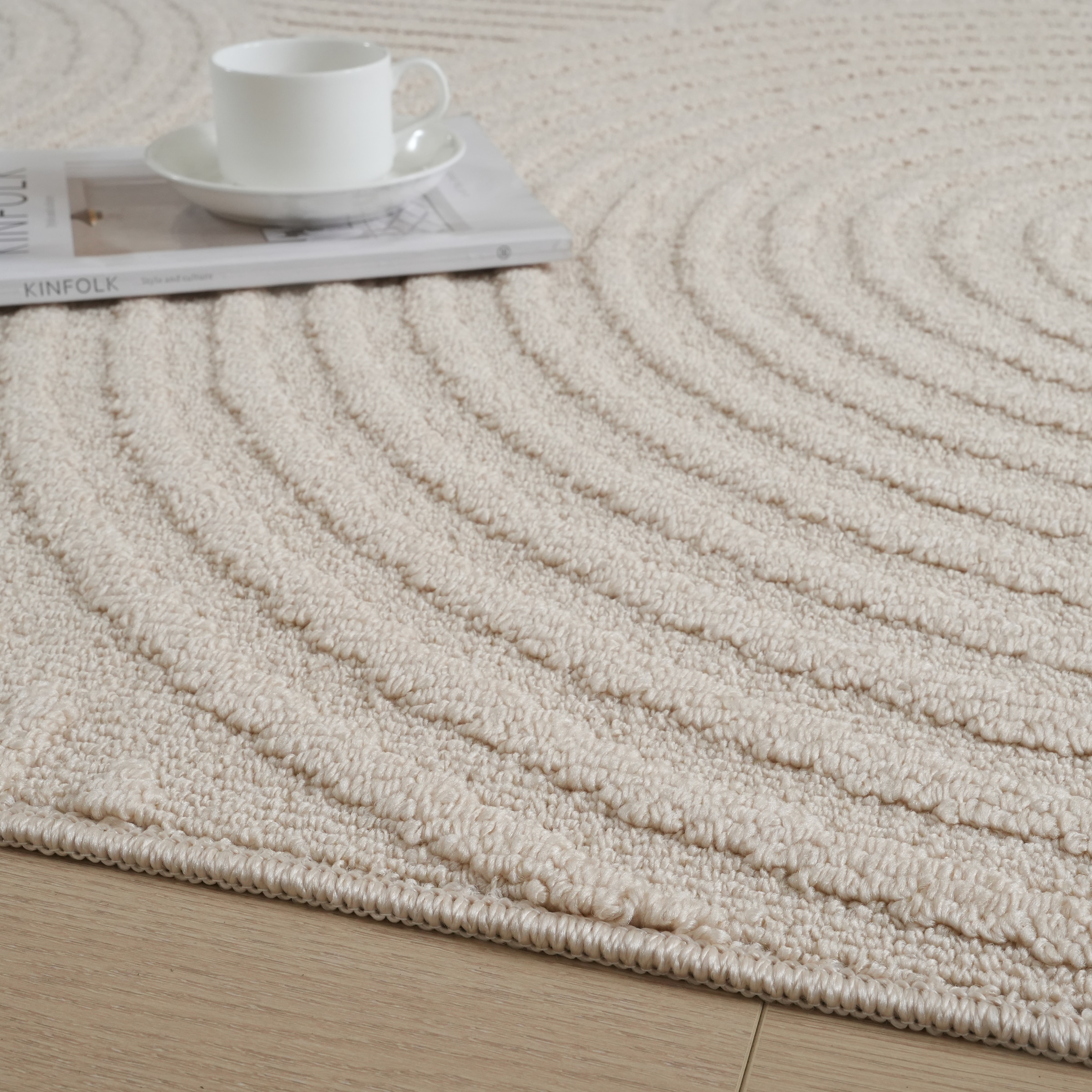 GOODproduct Tapis »Jola, In- und Outdoor geeignet, Hoch-Tief-Design, Scandi« Rectangulaire 9 mm Höhe Hoch-Tief-Struktur, Zen, Wetterfest & UV-beständig, Balkon, Camping