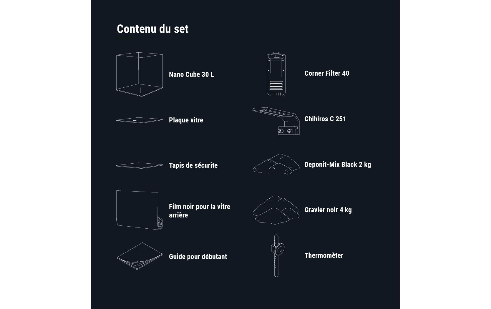 DENNERLE Set aquarium »Nano Cube Complete, 30 l« Mini Aquarium Komplettset