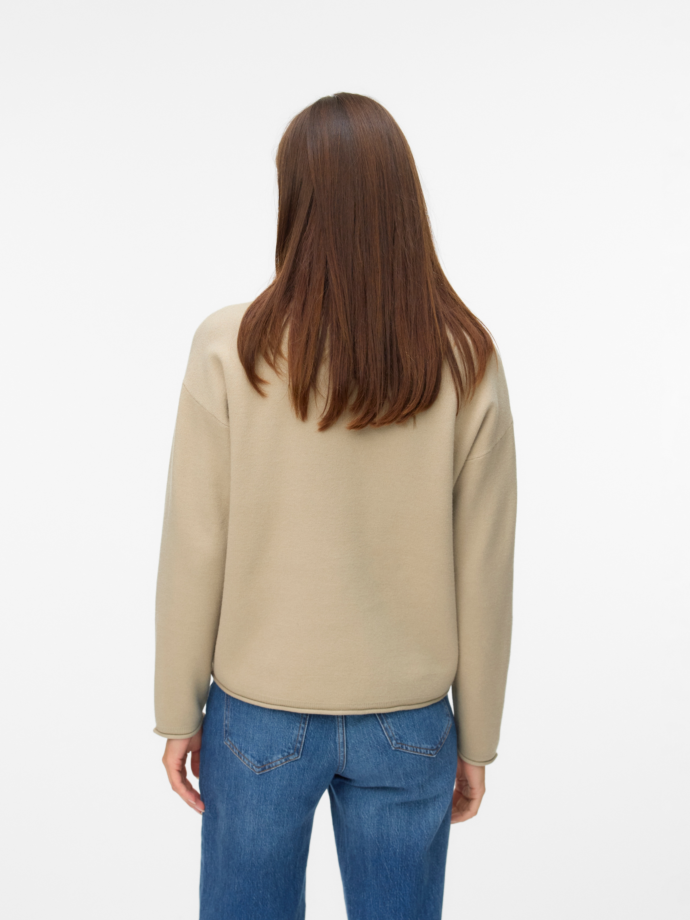 Vero Moda Strickpullover »VMGOLD ROLL LS O-NECK PULLOVER GA«