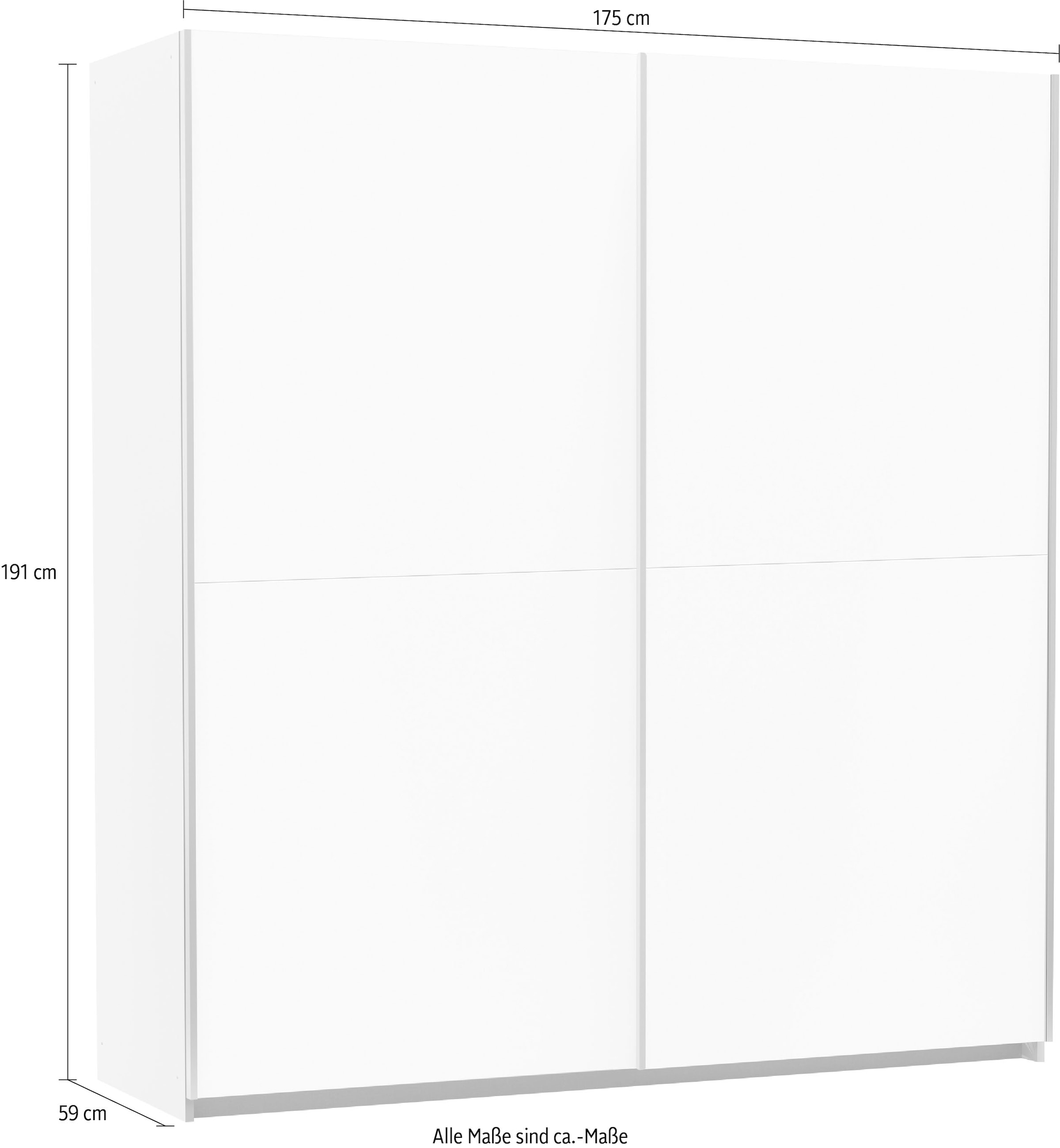 rauch Schwebetürenschrank »Kleiderschrank Schrank Garderobe Wäscheschrank SATURN« 3 verschiedene Ausstattungen BASIC/CLASSIC/PREMIUM (inkl. SOFT-CLOSE),  zeitlose Farbkombinationen, B/H/T: 175/191/59 cm MADE IN GERMANY