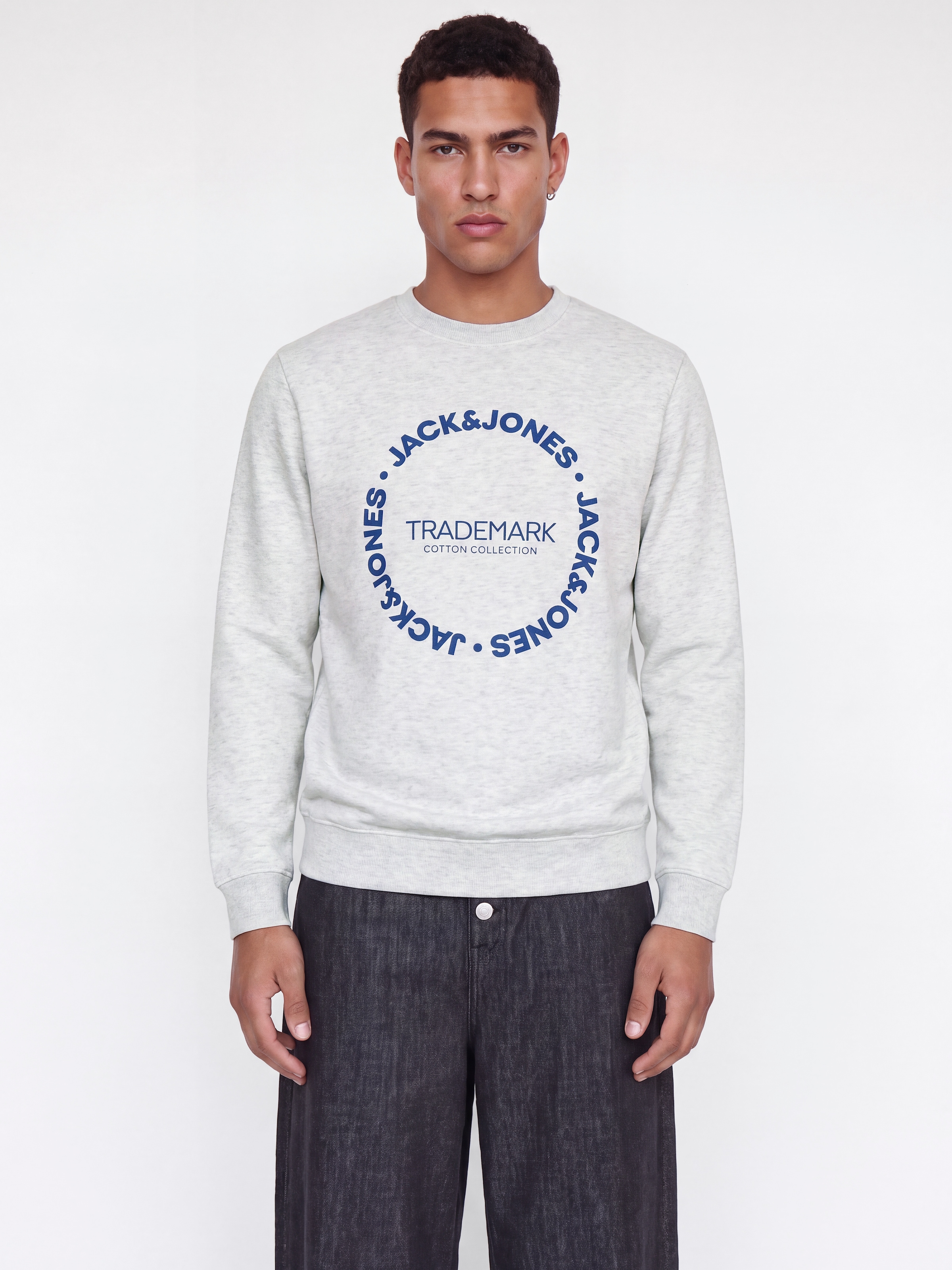 Jack & Jones Sweat-shirt »JJBENSON SWEAT CREW NECK«, mélange de matériaux, coupe régulière
