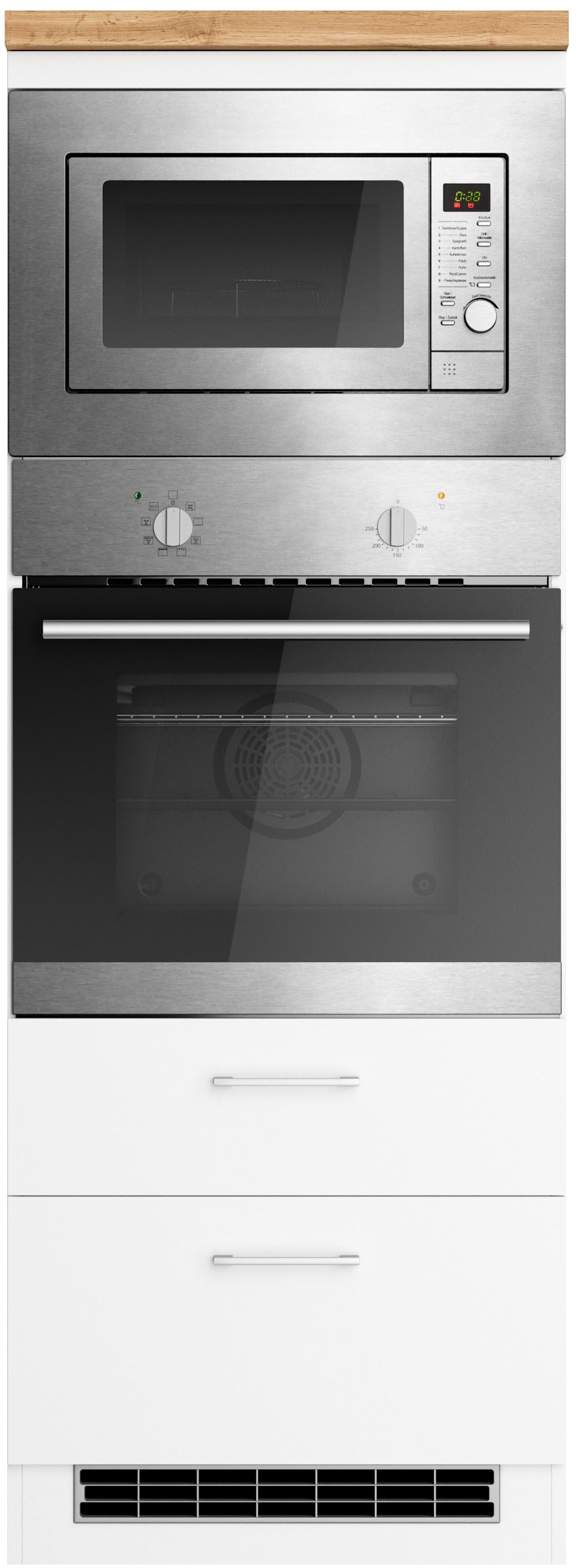 KOCHSTATION Armoire d'encastrement pour four »KS-Milan« encastrement micro-ondes/four 60 cm, mat ou brillant