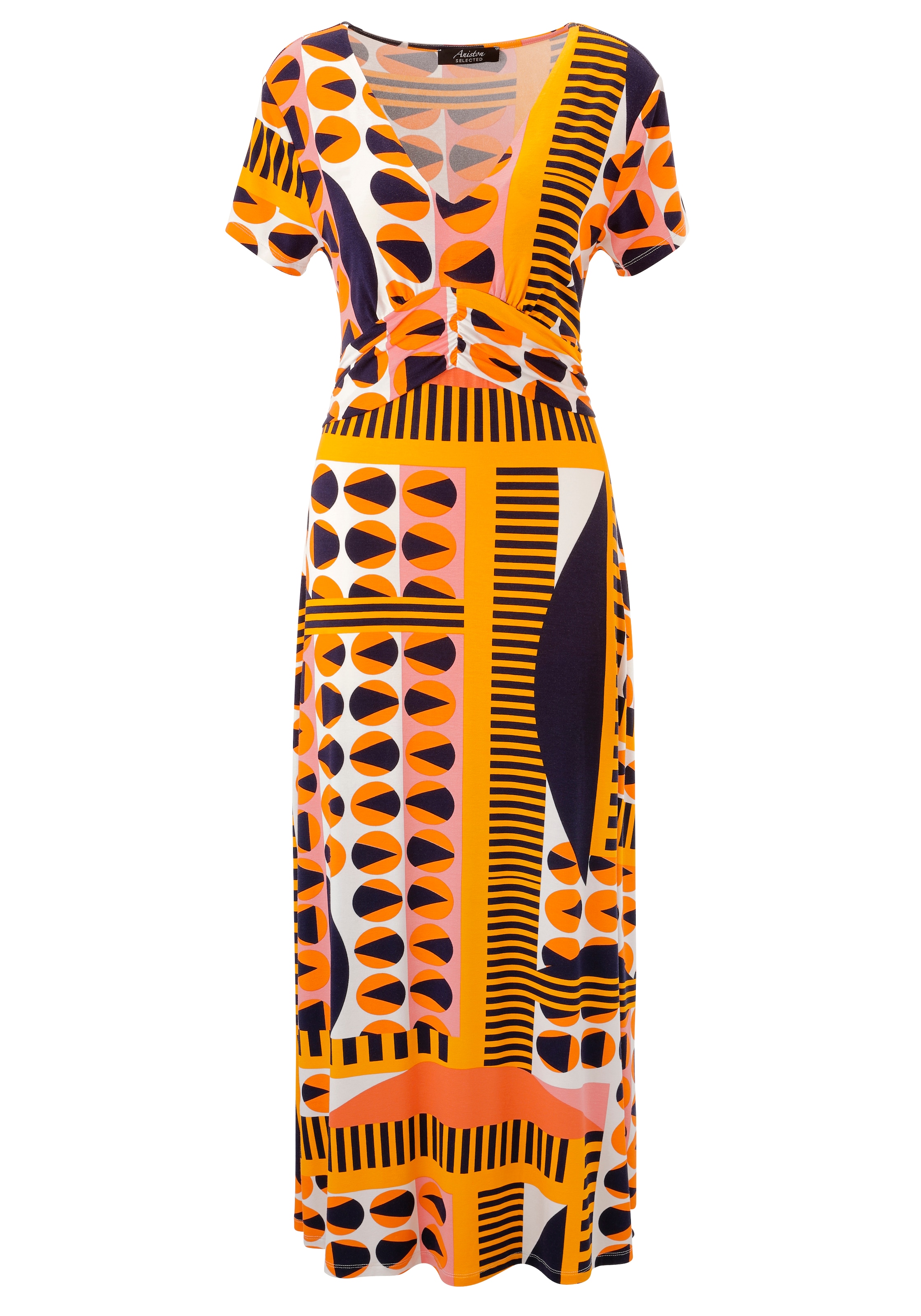 Aniston SELECTED Maxikleid in kräftigen Farbtönen und geometrischer Musterung - NEUE KOLLEKTION