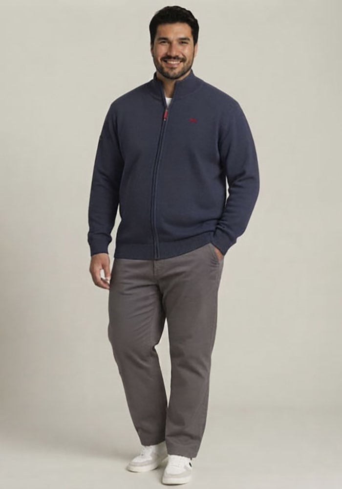 Man's World Plus Strickjacke »auch in Grosse Grössen bis Gr. 7XL« Regular Fit, Langarm, mit Stehkragen, mit Reissverschluss