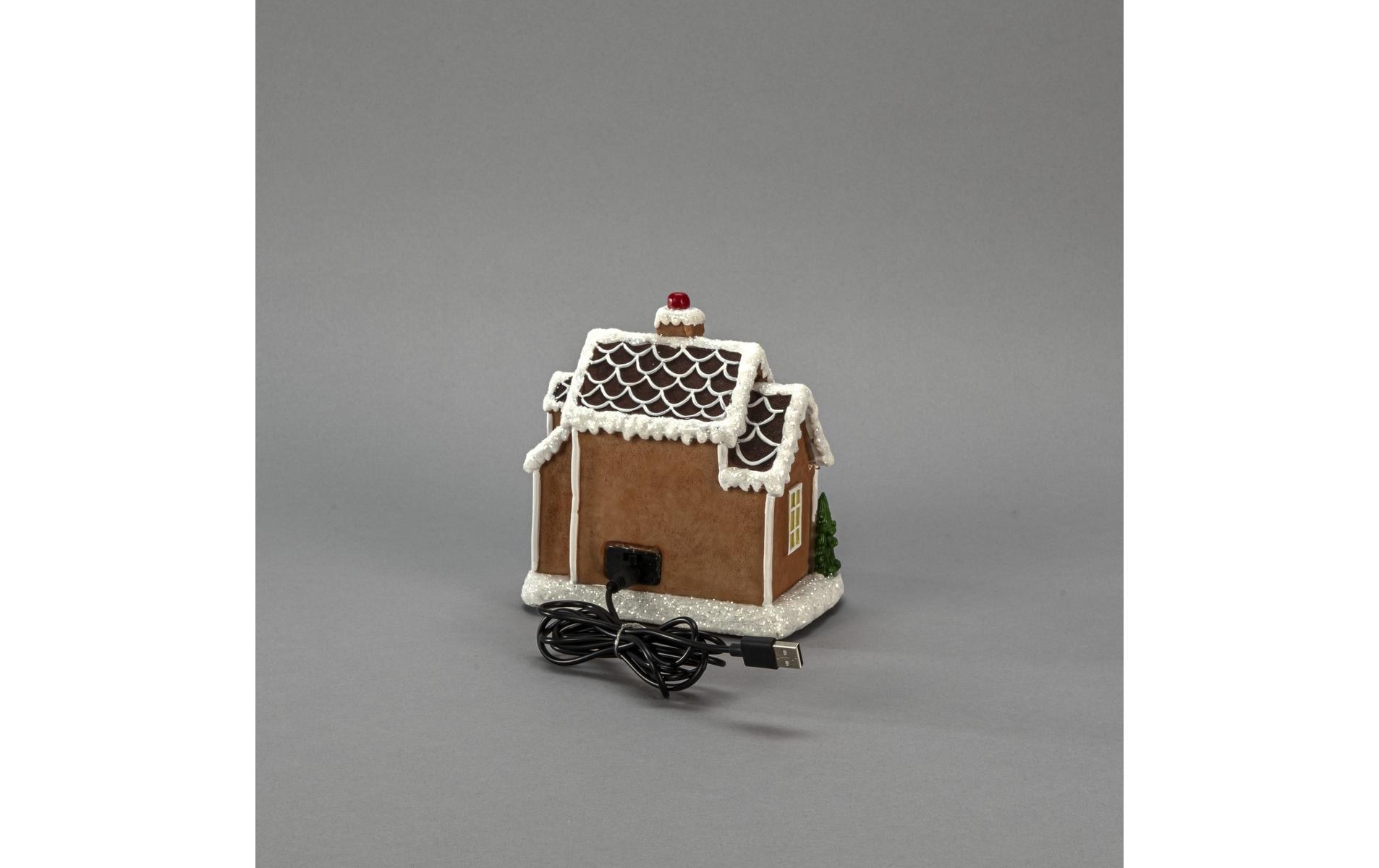 KONSTSMIDE Lanterne LED »LED Mini Lebkuchenhaus mit Musik 12 cm x 16 cm« blanc chaud mini maison en pain d’épices LED avec musique 12 cm x 16 cm