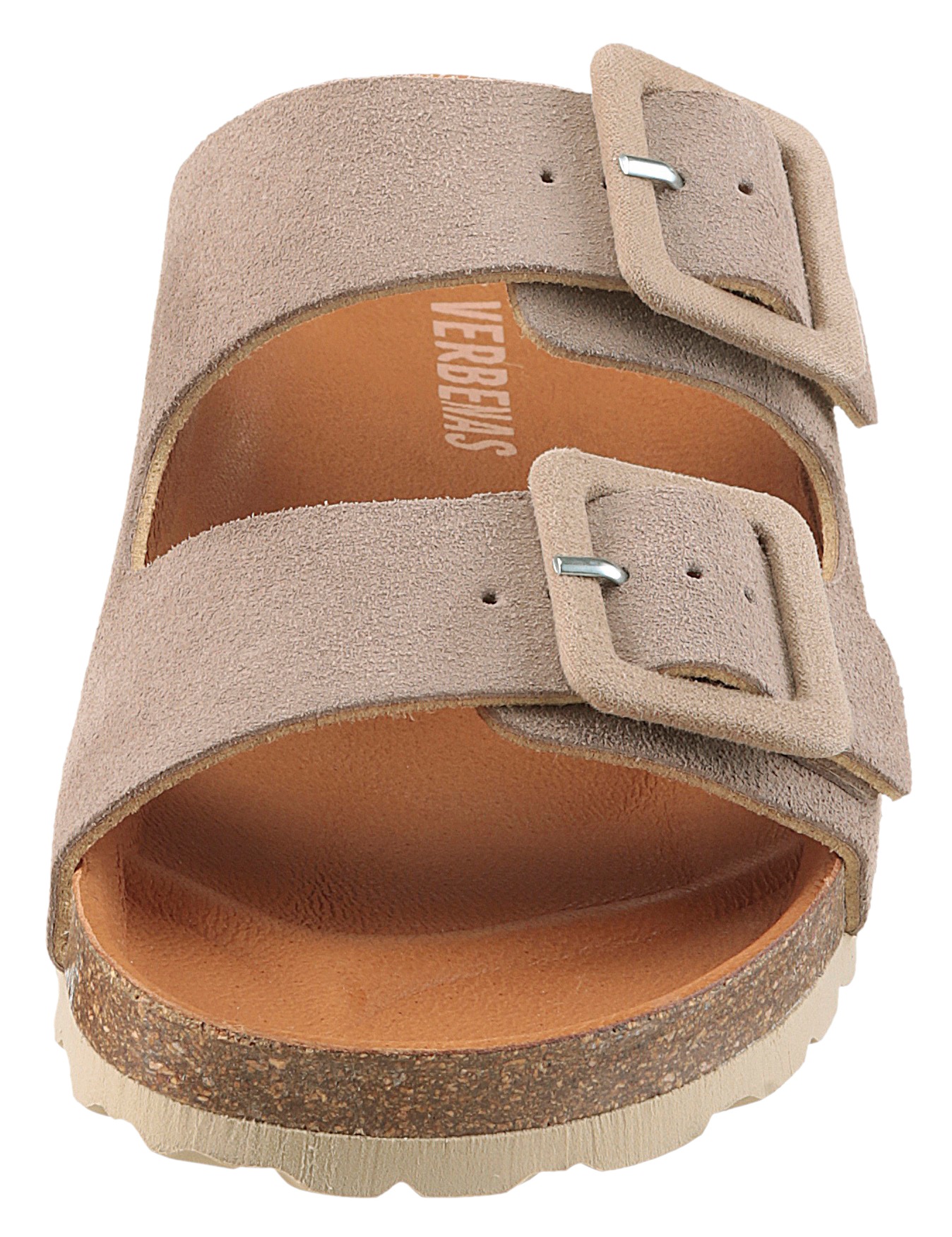 VERBENAS Pantolette »Randell Velour«  Sommerschuh, Schlappen, Hausschuh, Urlaubschuh mit Softfussbett