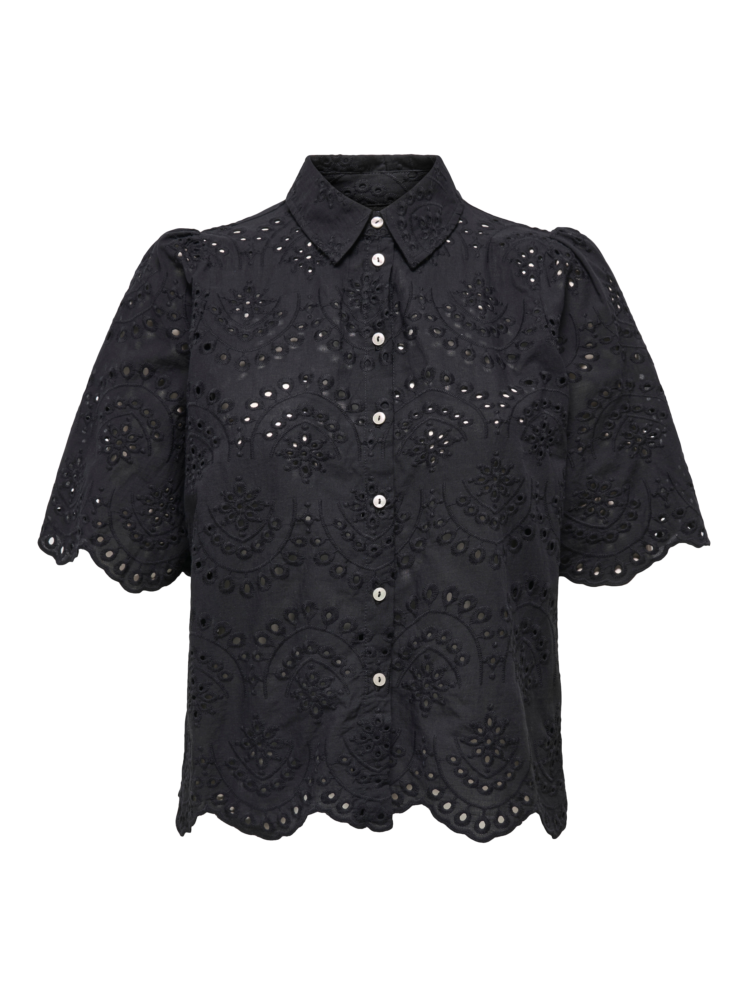 ONLY Blouse en dentelle »ONLVALAIS S/S SHIRT WVN NOOS« coton, coupe ample