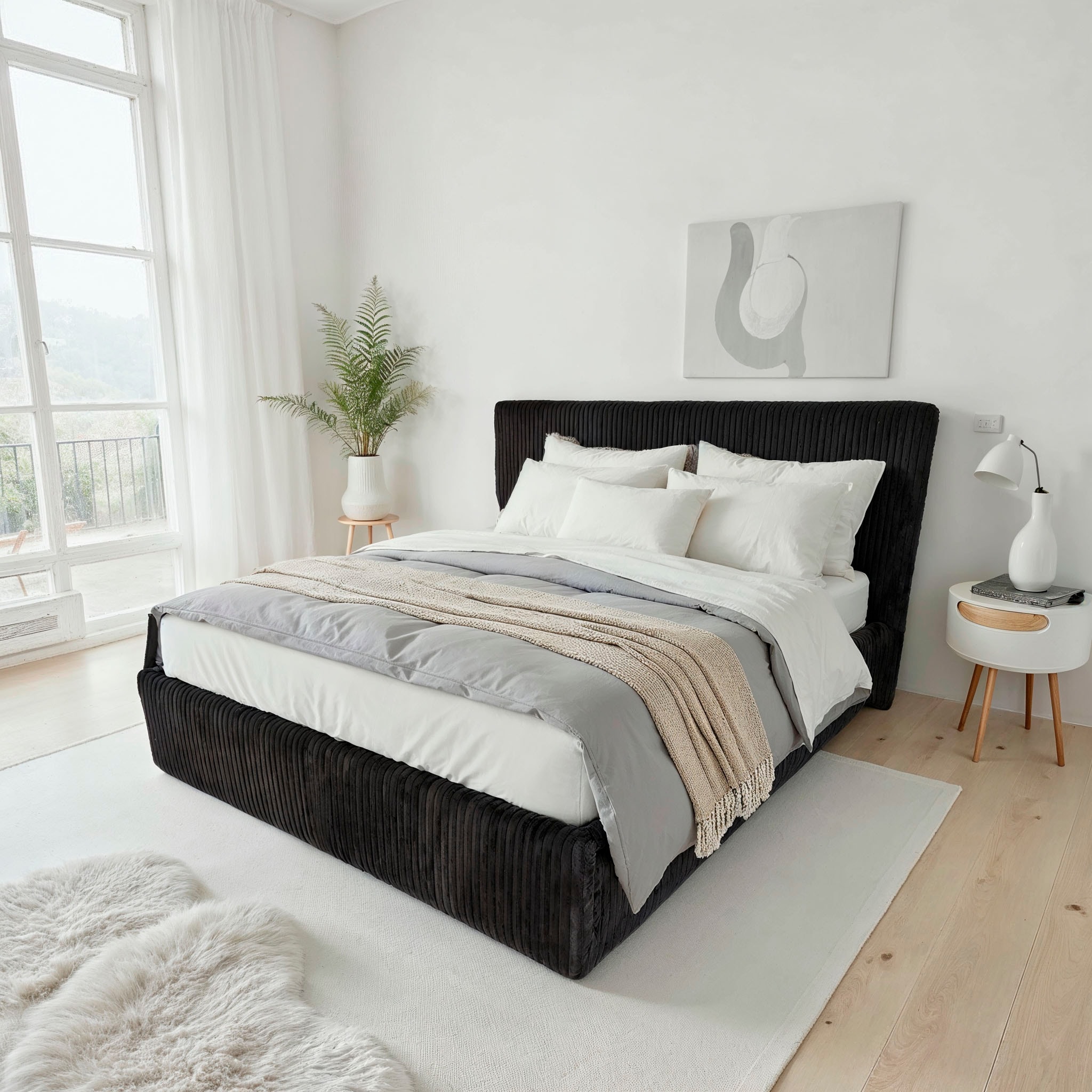 GOODproduct Polsterbett »AVVRA in der Grösse 180x200 cm, mit flauschigen Breitcord bezogen« wahlweise mit Lattenrost und King-Matratze (28cm)