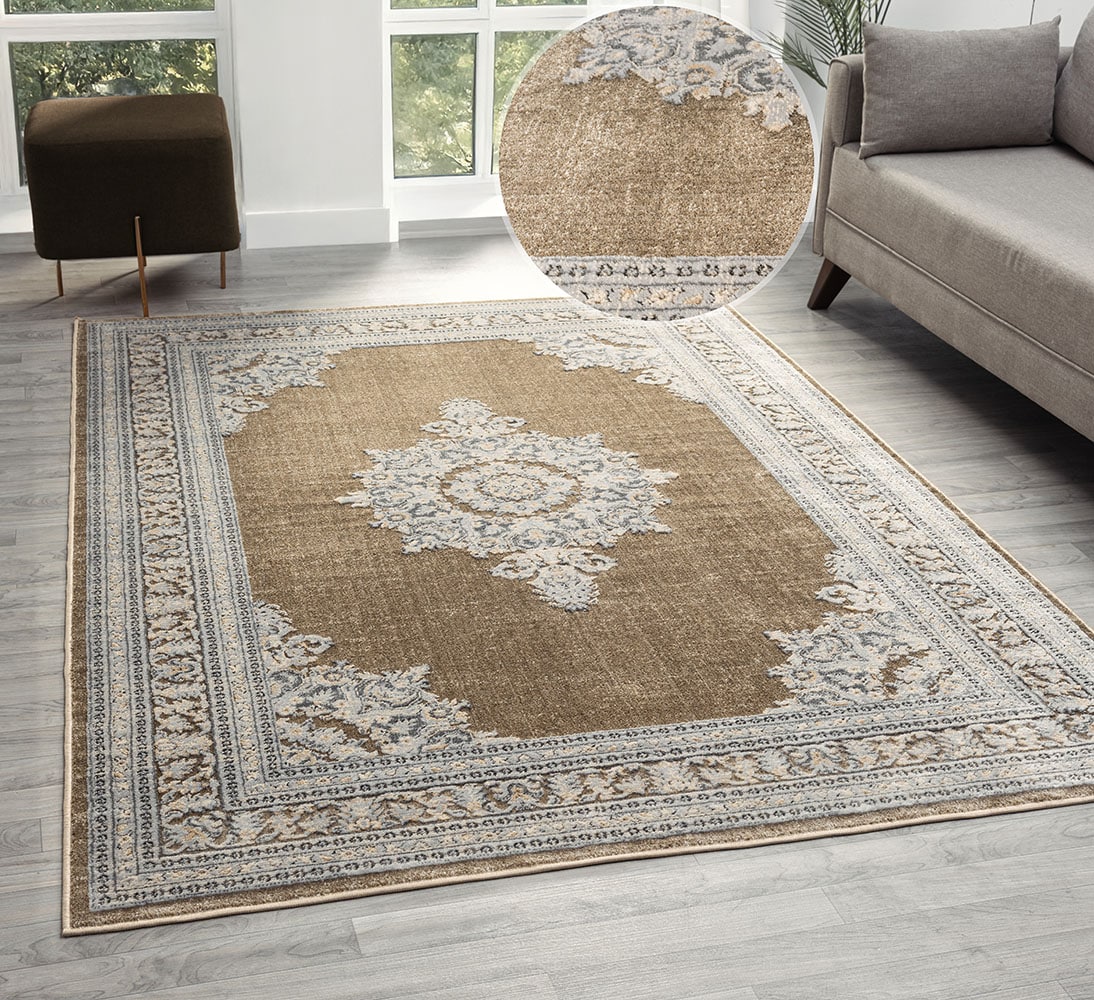 GOODproduct Tapis »Banli, Vintage-Look, Orient-Optik« Rectangulaire 9 mm Höhe dezenter Glanz, Schrumpf-Garn-Effekt, Wohnzimmer, Schlafzimmer