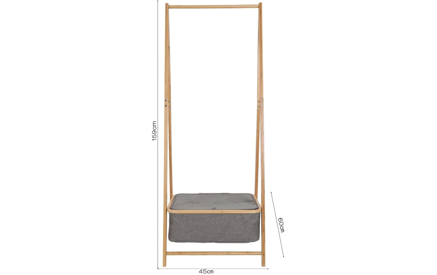 Lumaland Porte-manteau »aus Bambus 159 x 60 x 45 cm« Garderobenständer aus Bambus mit Box