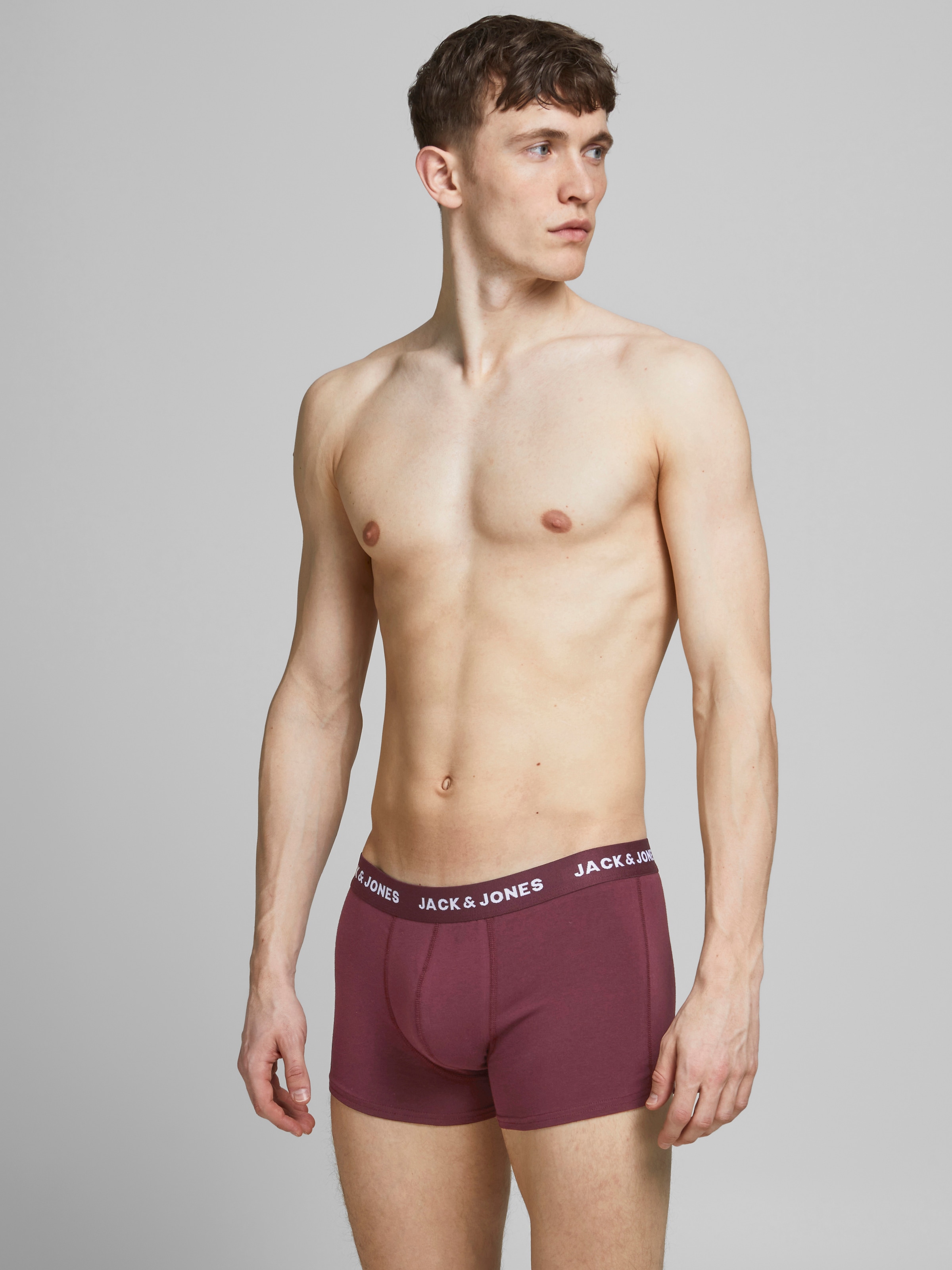 Jack & Jones Tronc »JACSOLID   Stretchkomfort, elastisch, bequem mit sportlichem Look« Packung, 12 cuis bedruckt, modisch, eng anliegend, Baumwollmischung, Bündchen