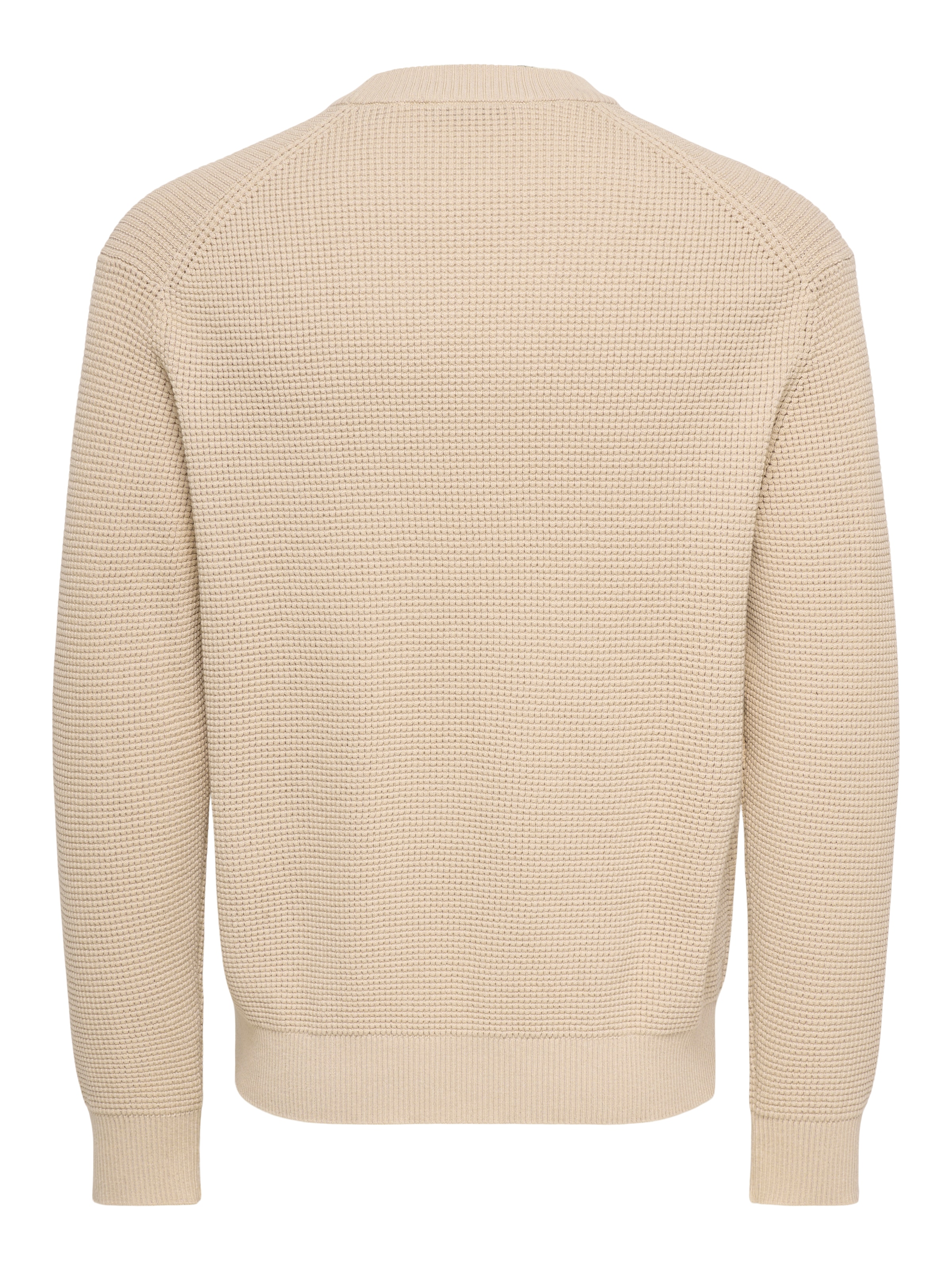 ONLY & SONS Pull à col rond »ONSMARIUS LS WAFFLE CREW REG OTL« mélange coton, coupe régulière