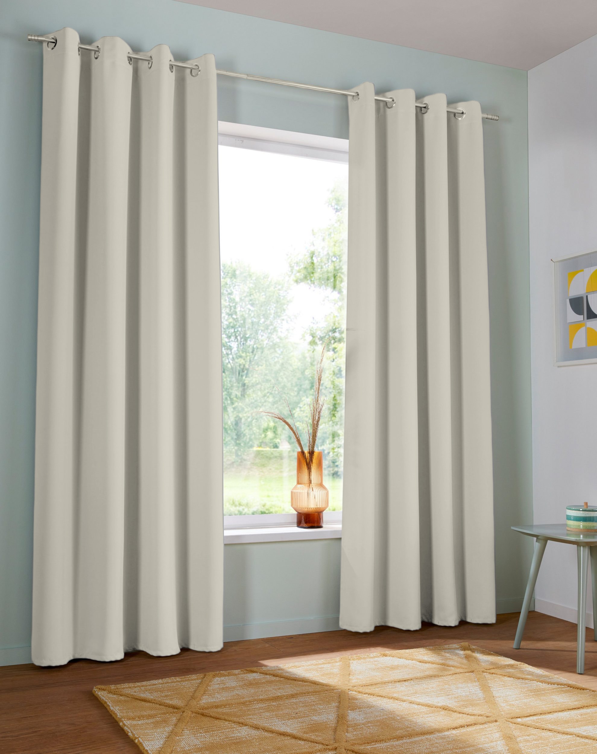 GOODproduct Rideau occultant »Solana« Œillet 2 cuis tlg. Set de 2, largeur 140 cm, uni