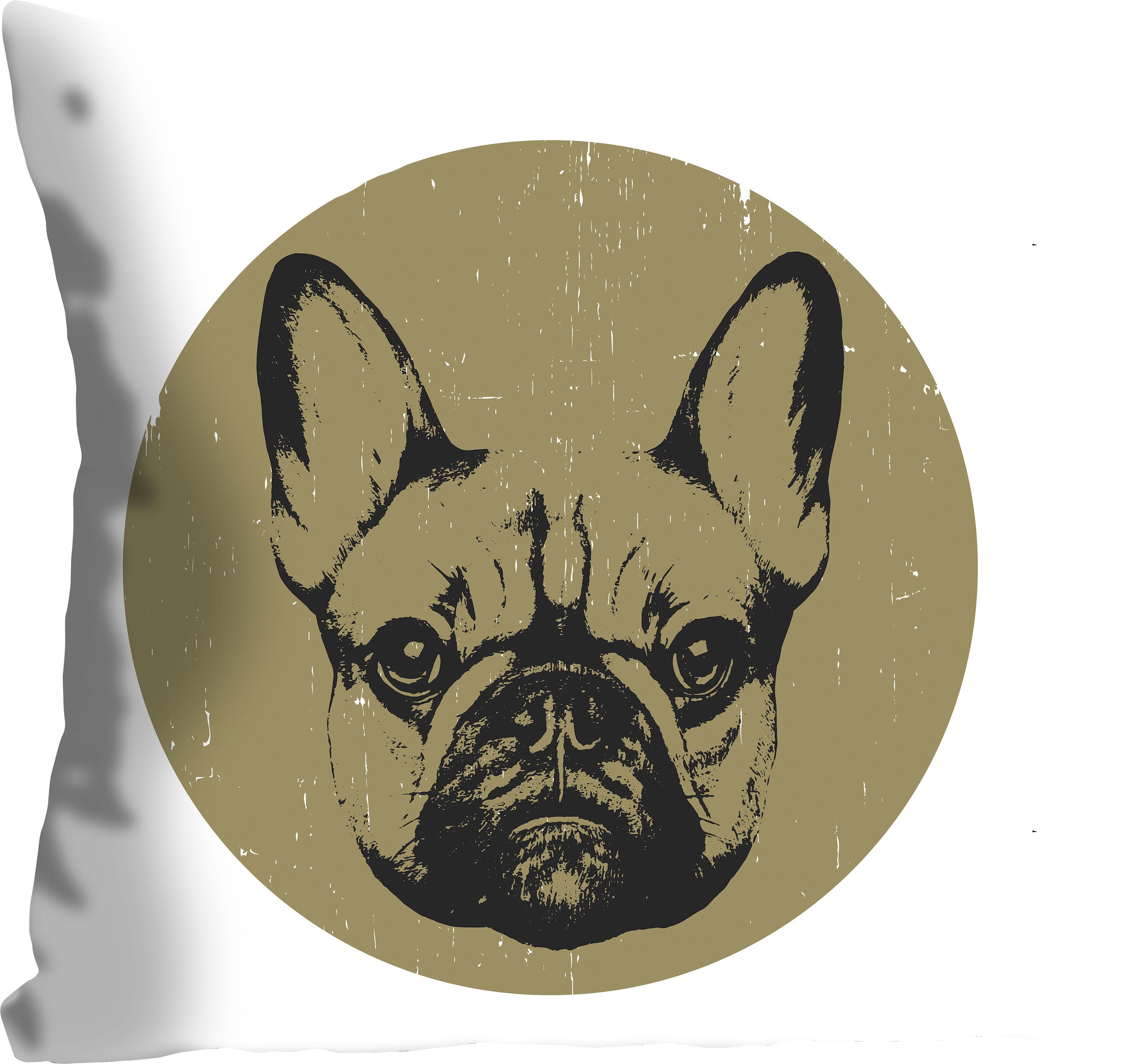 queence Coussin décoratif »Denis« mit einem grünen Mops