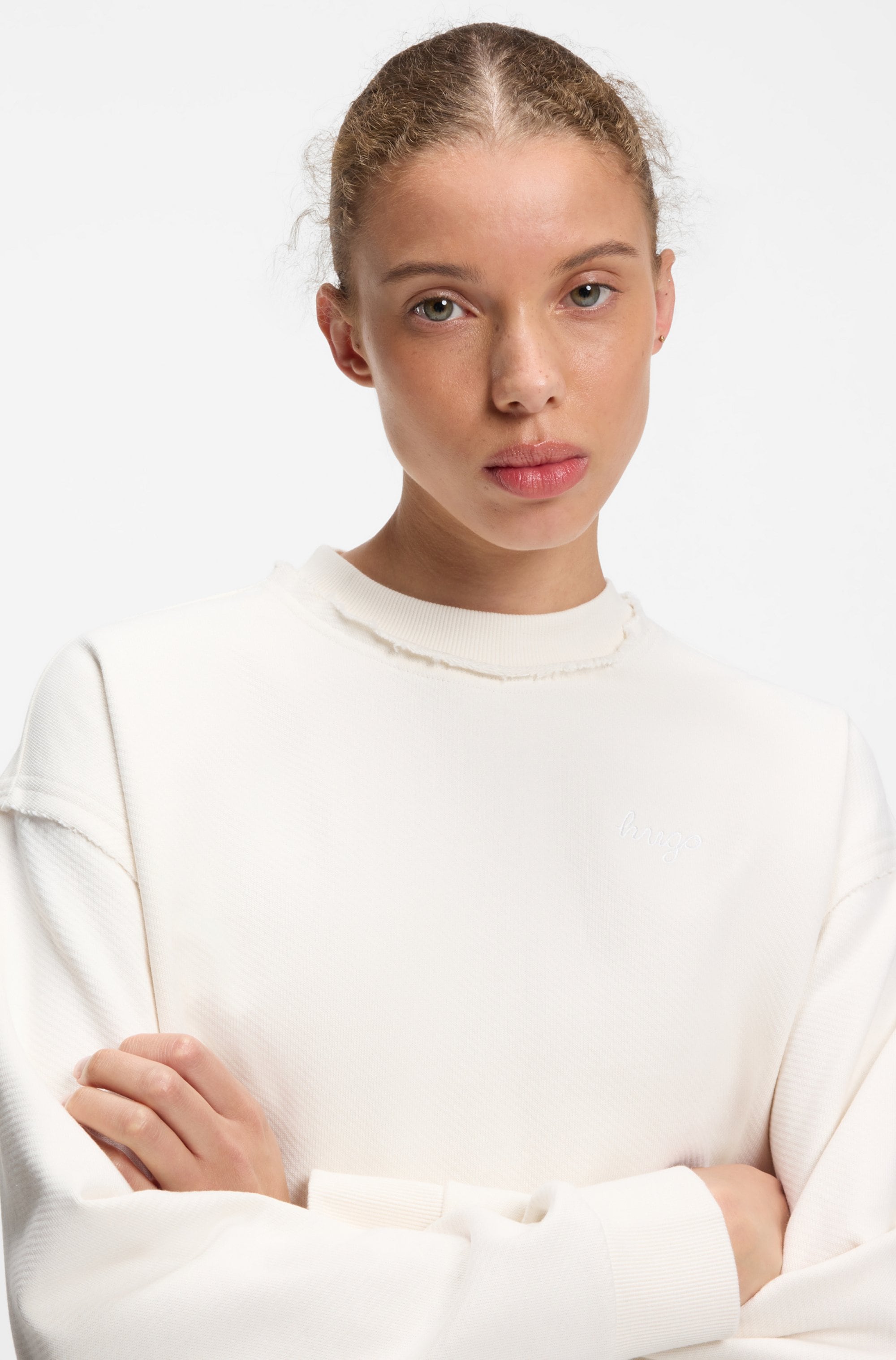 HUGO Sweat-shirt »Dismoolie«, avec broderie logo, relaxed fit

