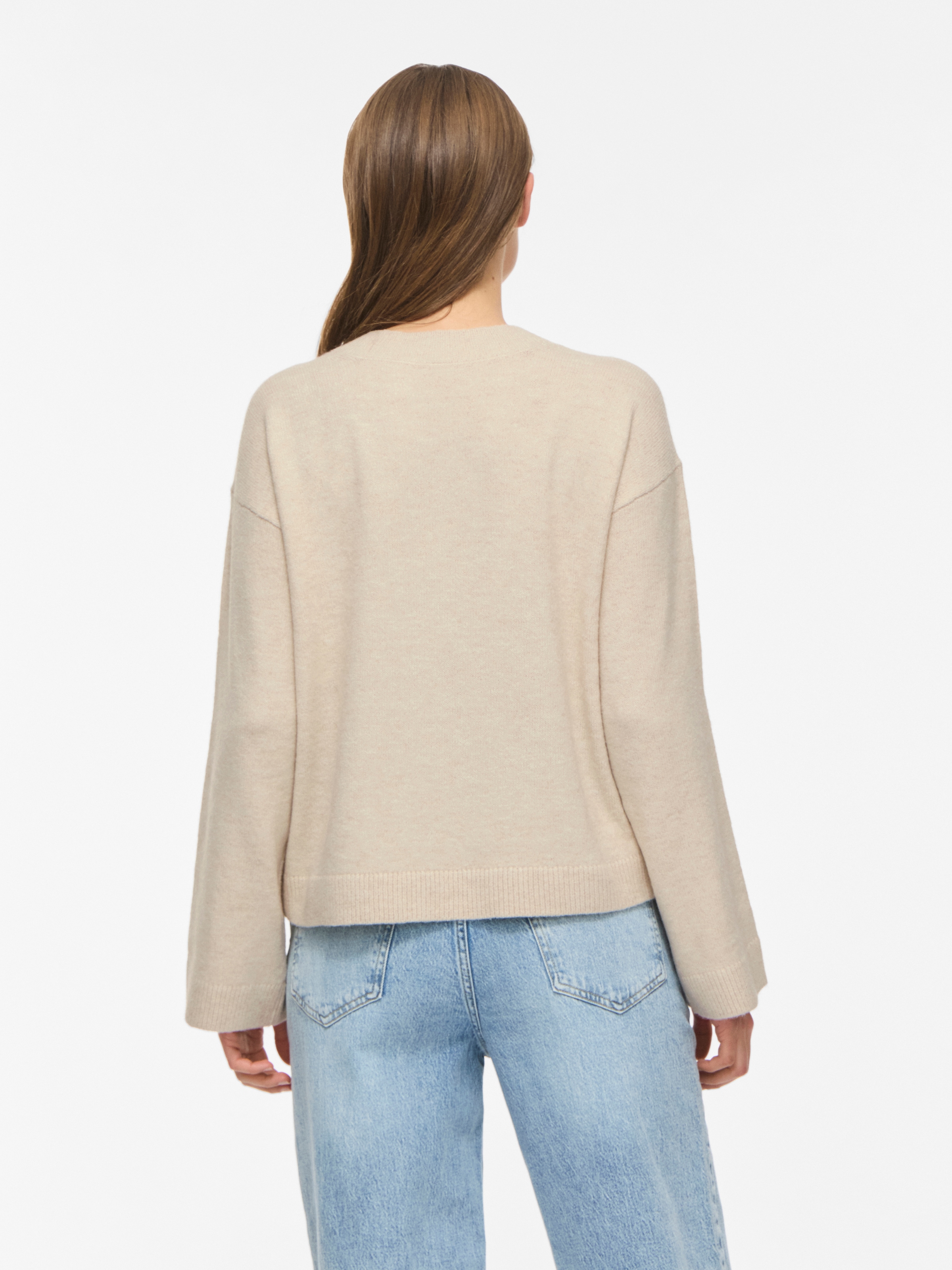 Vila Pull en tricot »VILIGA L/S REV V-NECK KNIT TOP - NOOS« Coupe régulière, en mélange de matières avec propriétés élastiques