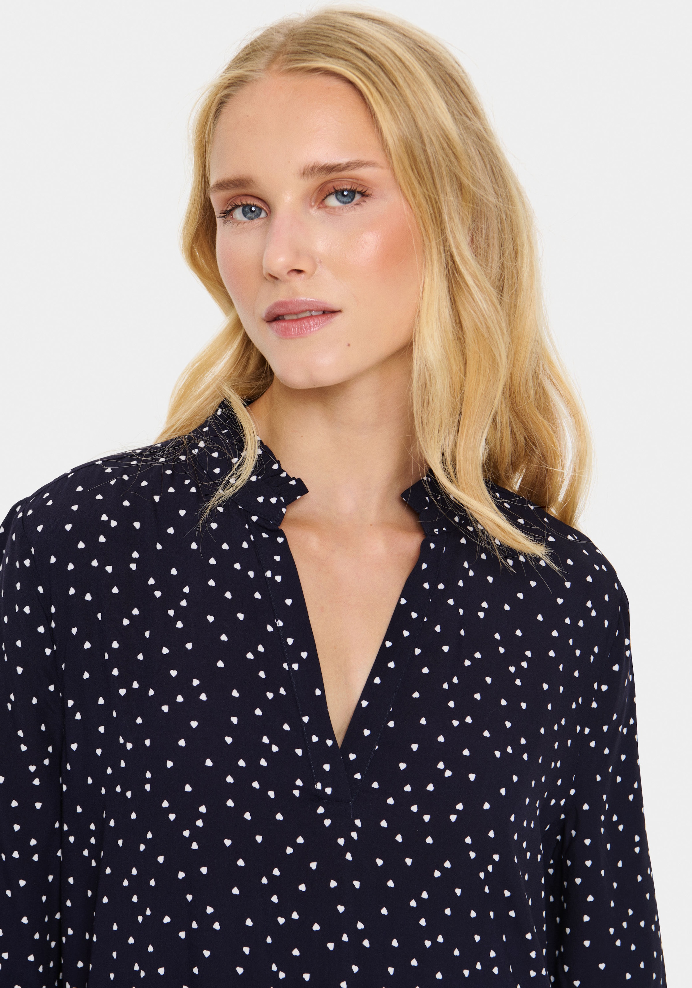 Saint Tropez Robe chemisier »EdaSZ Dress« Sommerkleid, Tunikakleid mit Volant und 3/4 Ärmel