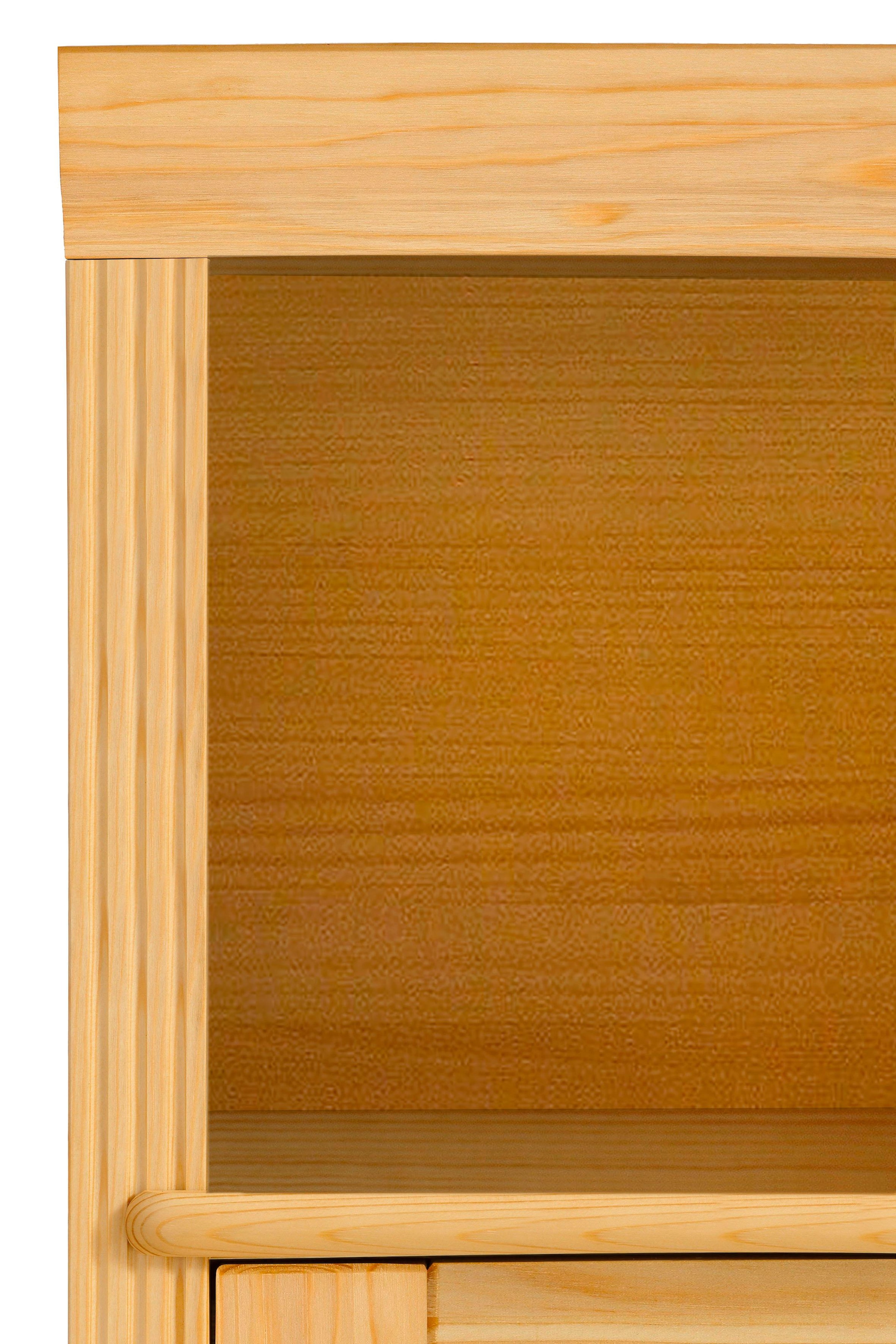 Home affaire Bücherregal »Soeren Vitrine mit 2 Glastüren, Breite/Tiefe: 80/220 cm« Kiefer massiv, Tiefe 29 cm, 2 Holz- und 2 Türen mit Klarglas- Einsatz