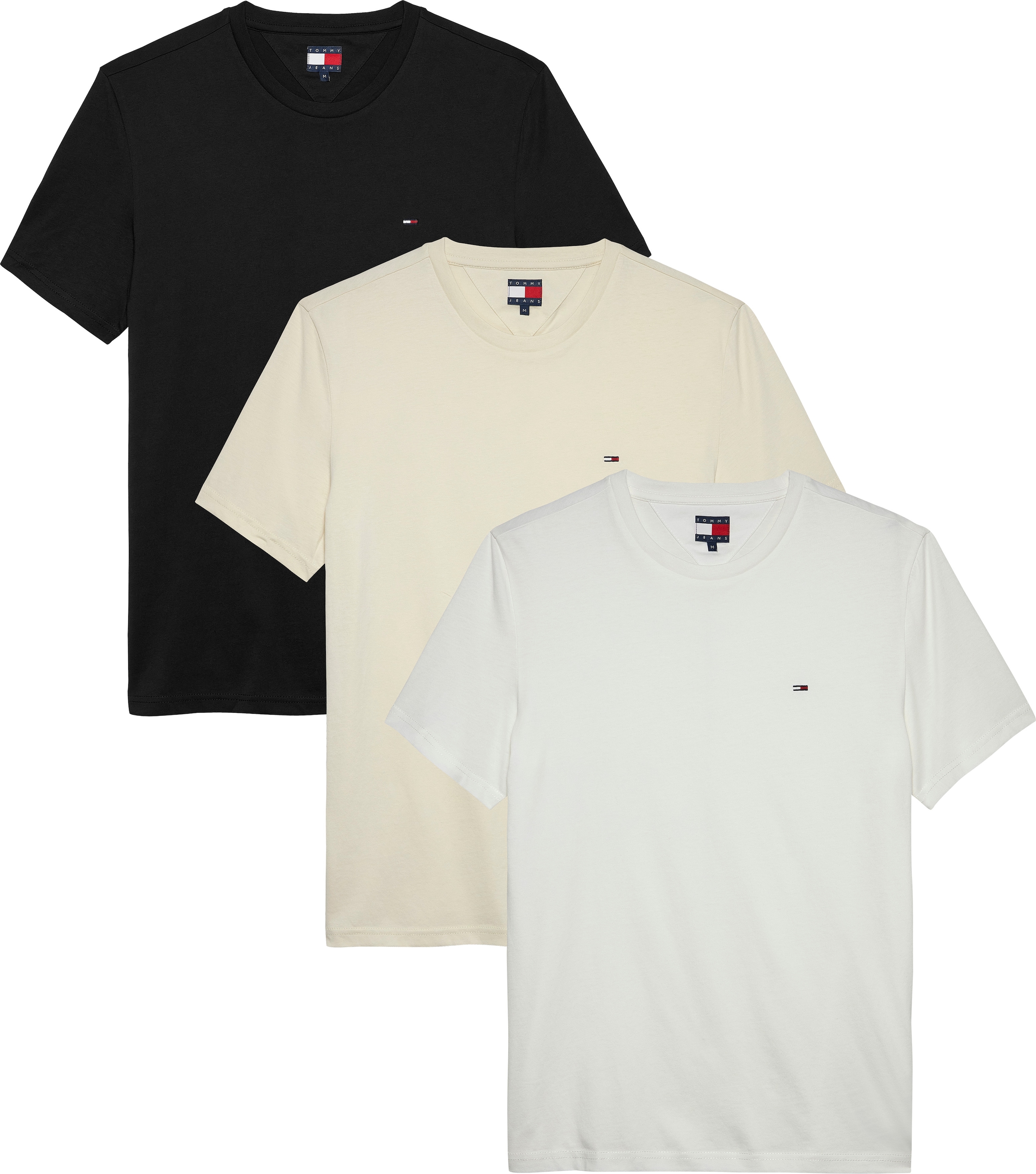 Tommy Jeans T-shirt »TJM XSLIM 3 PACK TEE« Mit Rundhalsausschnitt