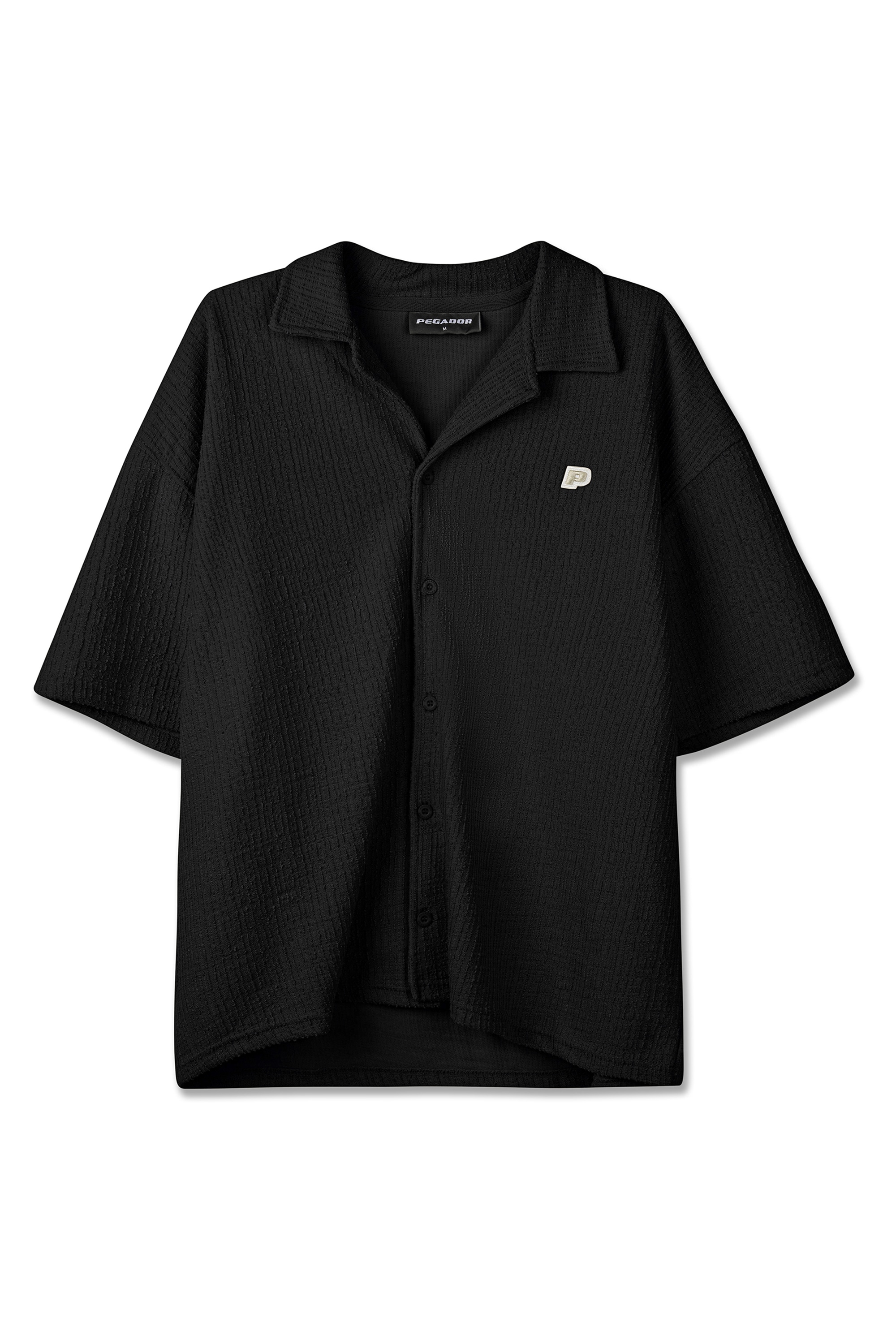 PEGADOR T-shirt à manches courtes »Libco Structured Knit Shirt« mélange de matériaux, coupe régulière