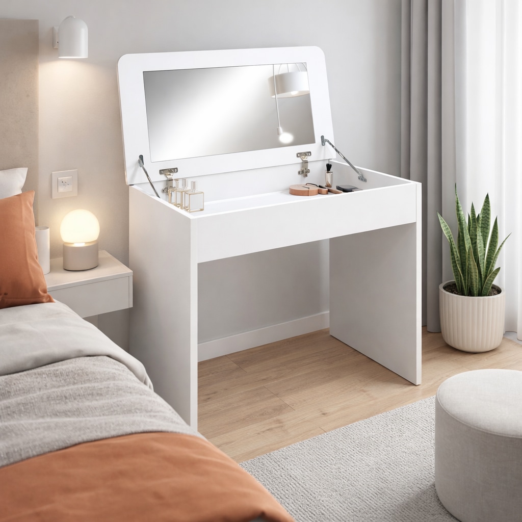 GOODproduct Schminktisch »Trympo 7, Kosmetiktisch, Frisiertisch, Schminkkommode, Toilettentisch« Schminktisch mit Spiegel und Stauraum, Breite 80cm