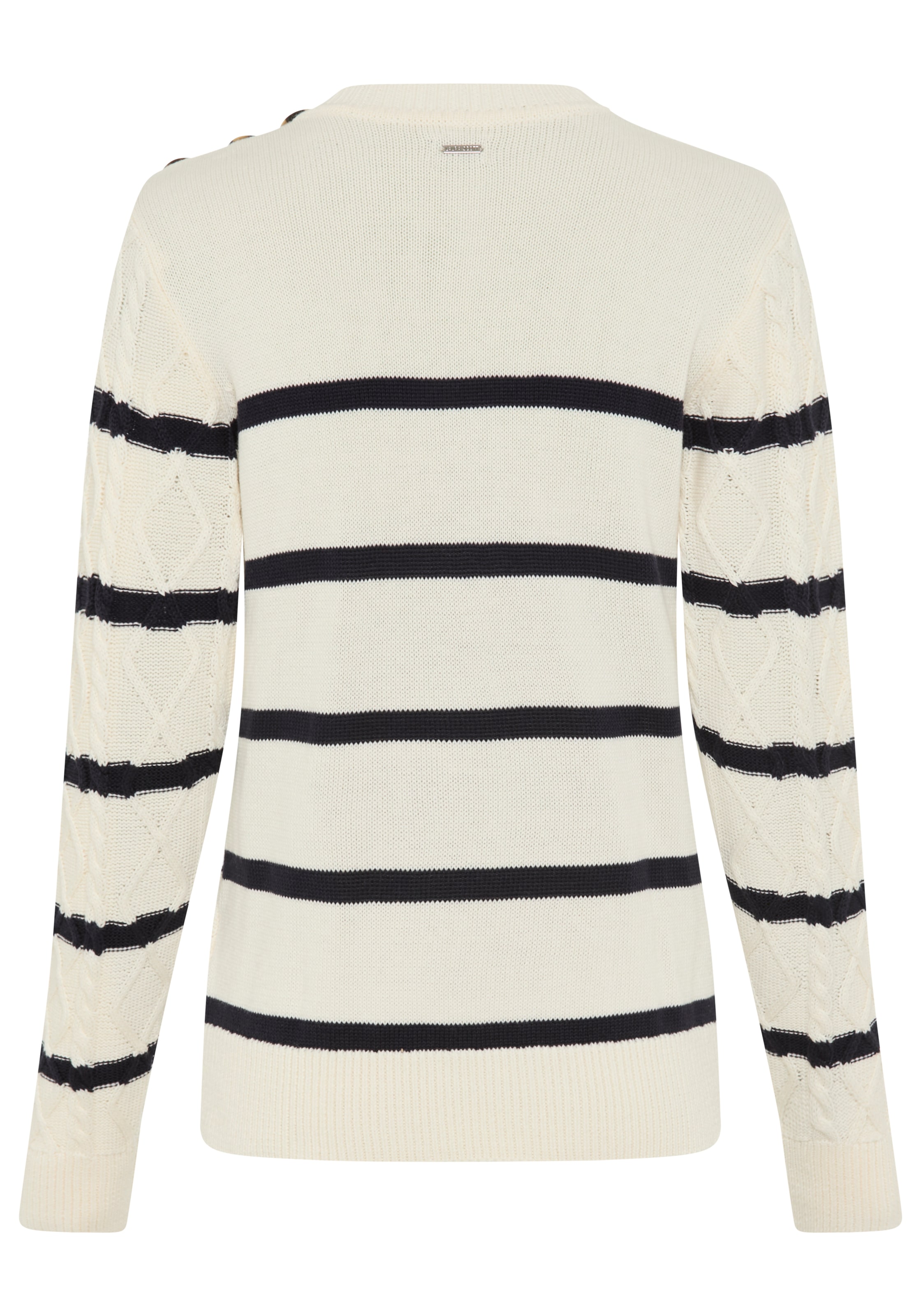 Laura Scott Pull à col rond Übergangspullover mit Zopfmuster und Streifen - NEUE KOLLEKTION