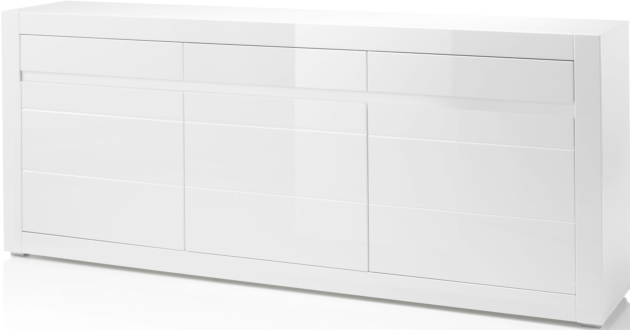 Home affaire Sideboard »Carat« Breite 217 cm, wird mit zwei Leisten angeliefert, 1 x grau, 1 x weiss