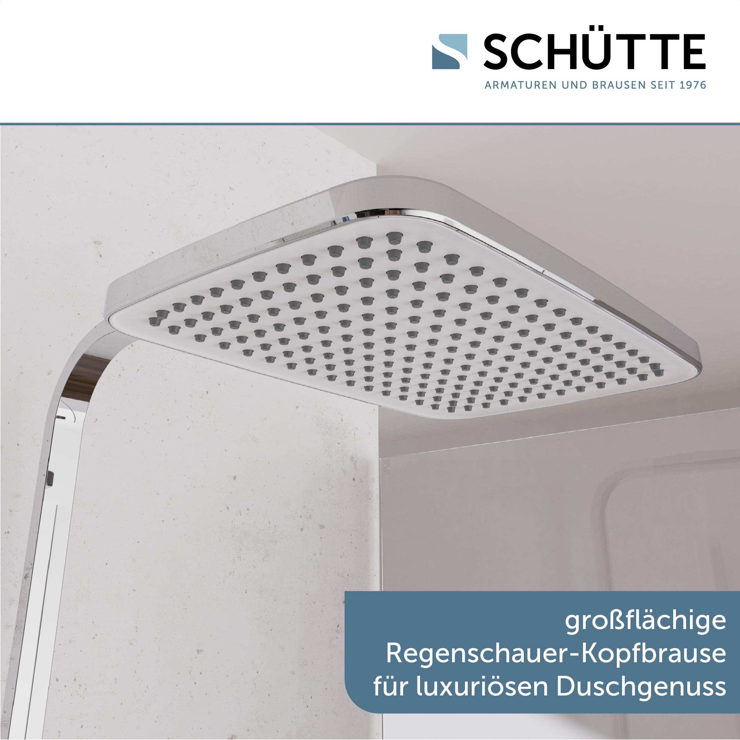 Schütte Brausegarnitur »GRAN CANARIA« Komplett-Set,  Regendusche 30x20 cm, Umsteller, Antikalk, 3 Strahlarten, Thermostat