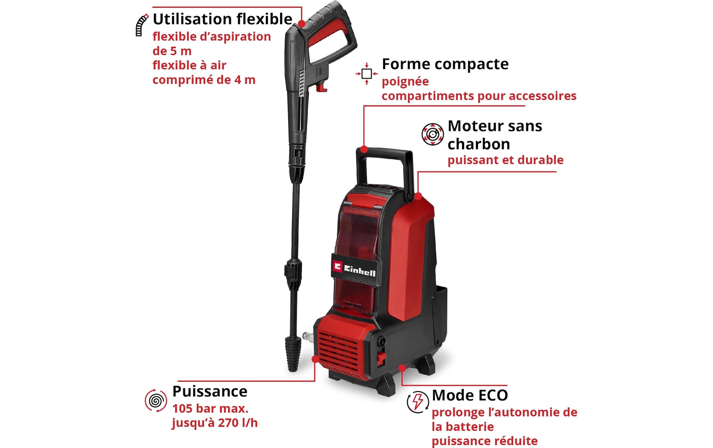 Einhell Akku-Hochdruckreiniger »HYPRESSO 36/105« ohne Akku und Ladegerät