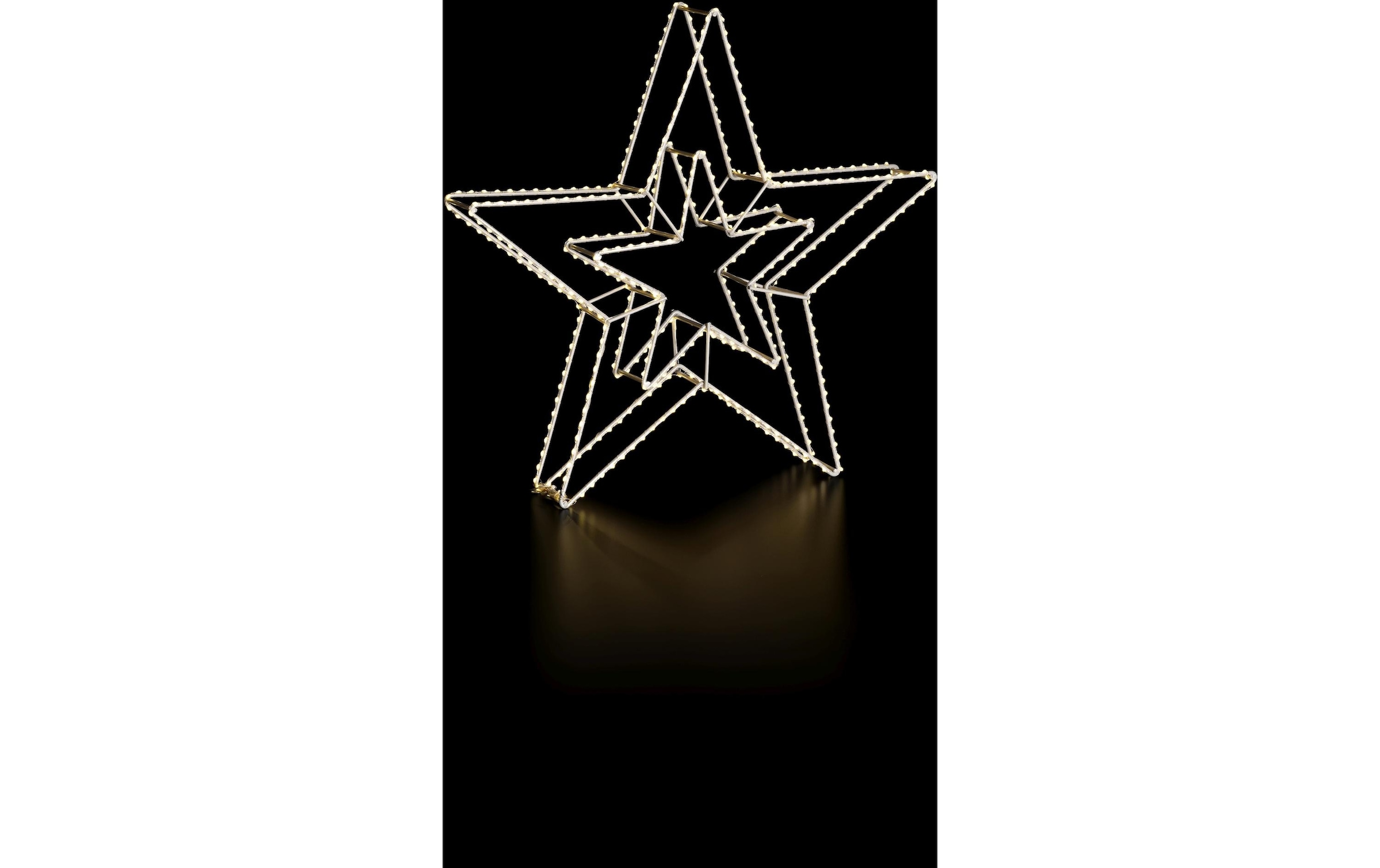 STT Figurine décorative LED »3D Double Star Argento 58cm«