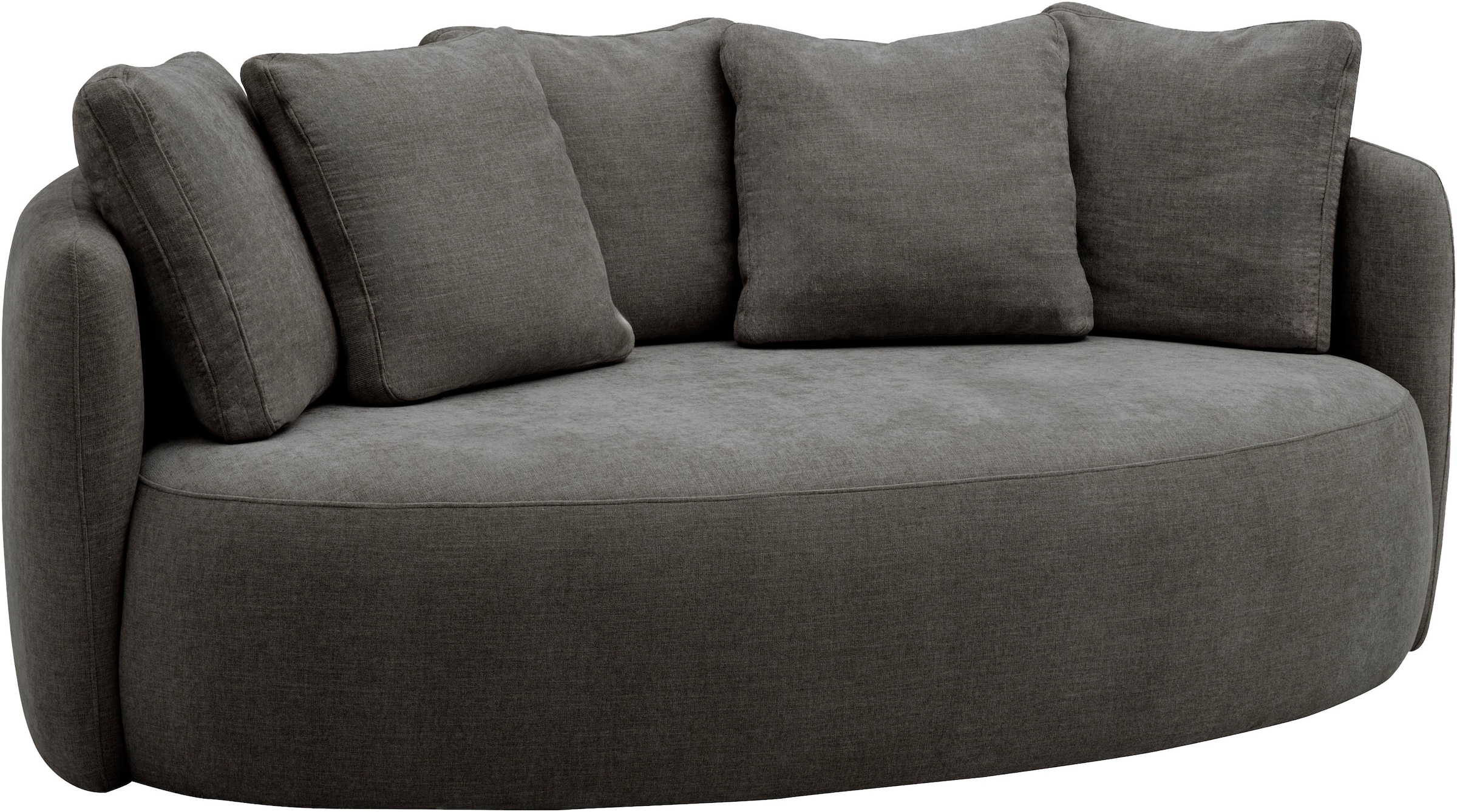 GOODproduct 2,5-Sitzer »Kaarl, rundes Loungesofa, Sofa mit Kissen, perfekt gepolstert« Webstoff, in fünf Farben, zeitloses Design, inkl. 5 Rückenkissen