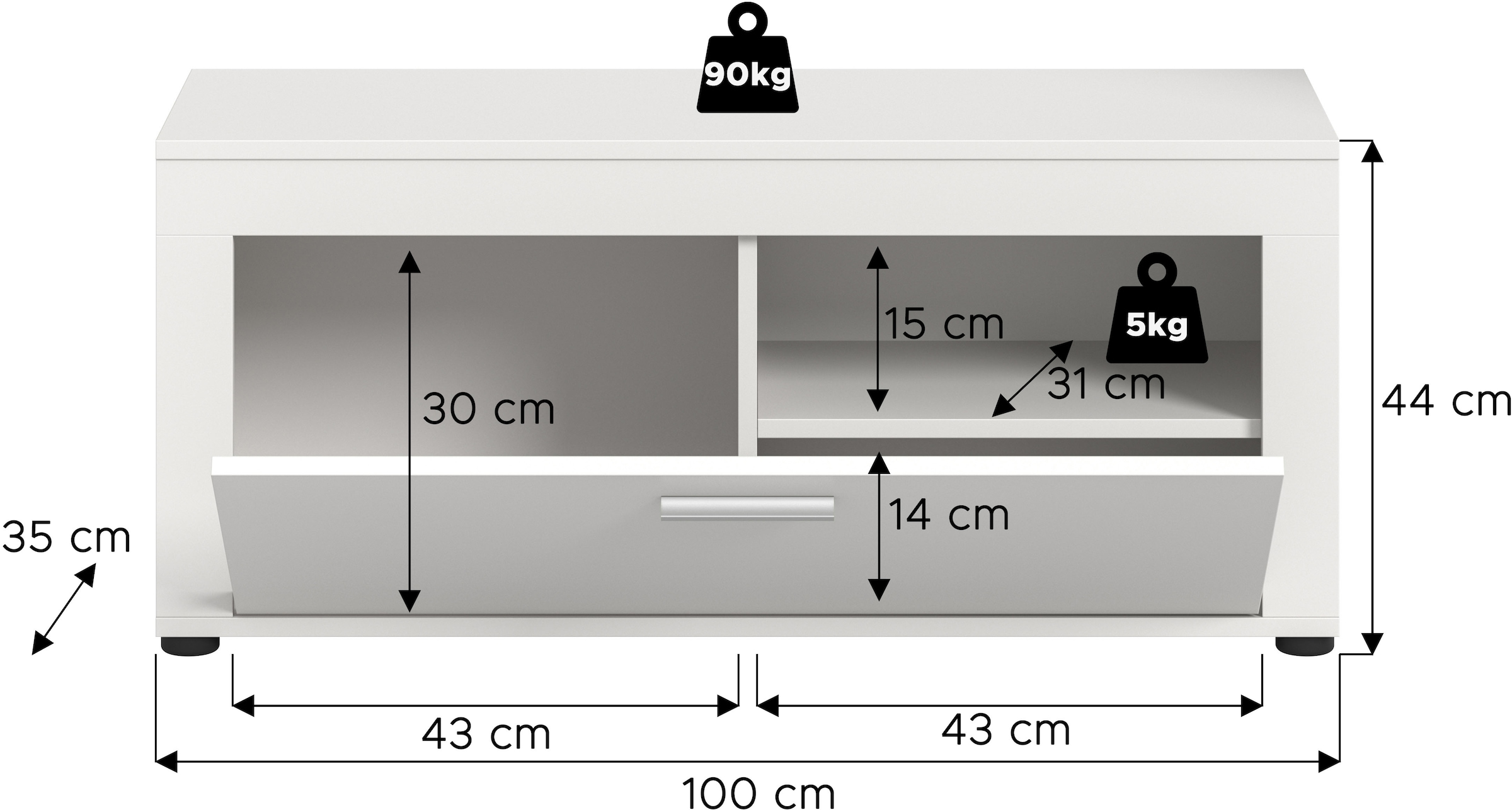 INOSIGN Sitzbank »Aosta Sitzbank« 1 Stk. tlg. Sitzbank, B: 100 cm, Flur, Diele, Garderoben