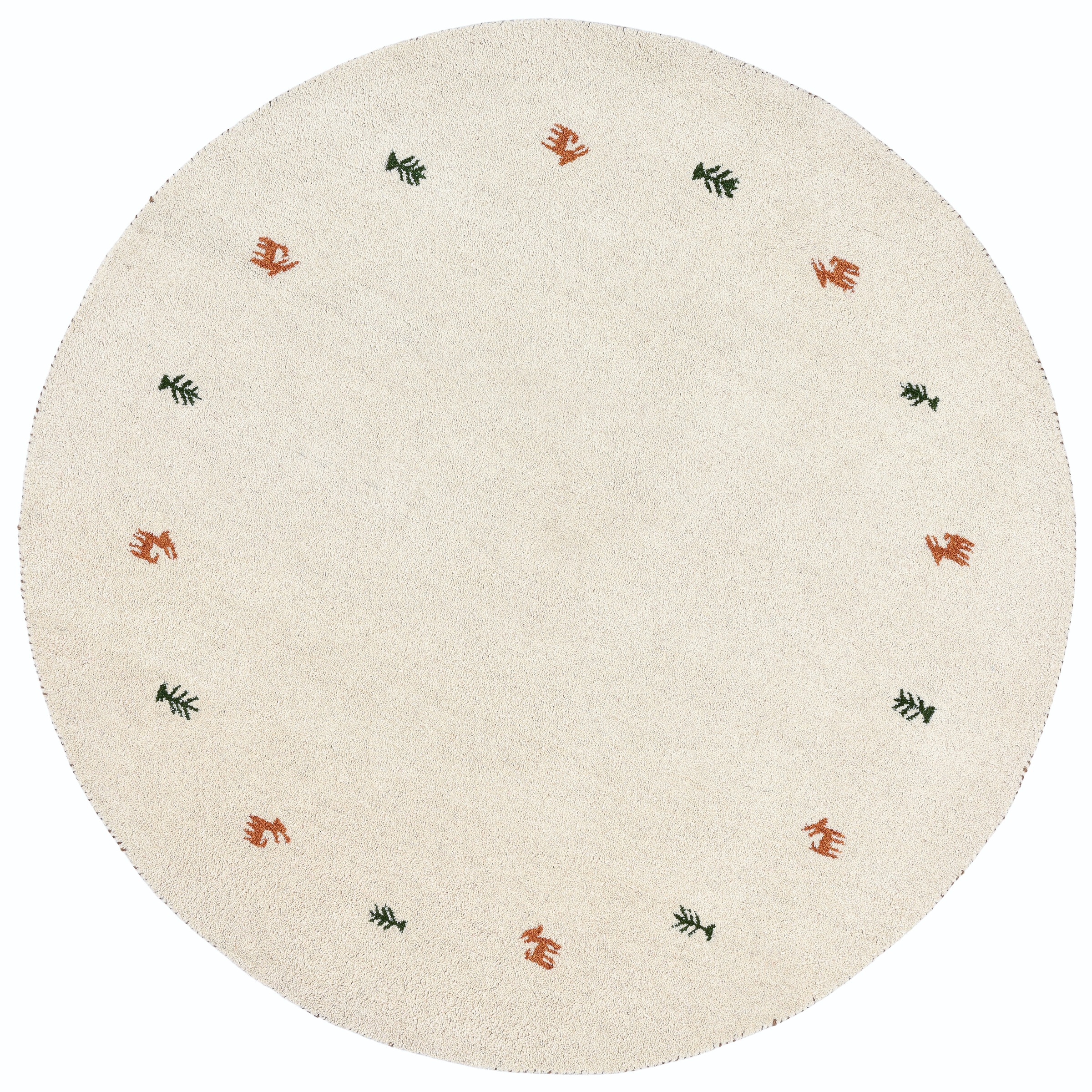 THEKO Tapis en laine »Gabbeh Motiv, Handgefertigt, Teppich, Tiermotiv, reine Wolle« Rond 14 mm Höhe laine pure, salon, chambre, salle à manger