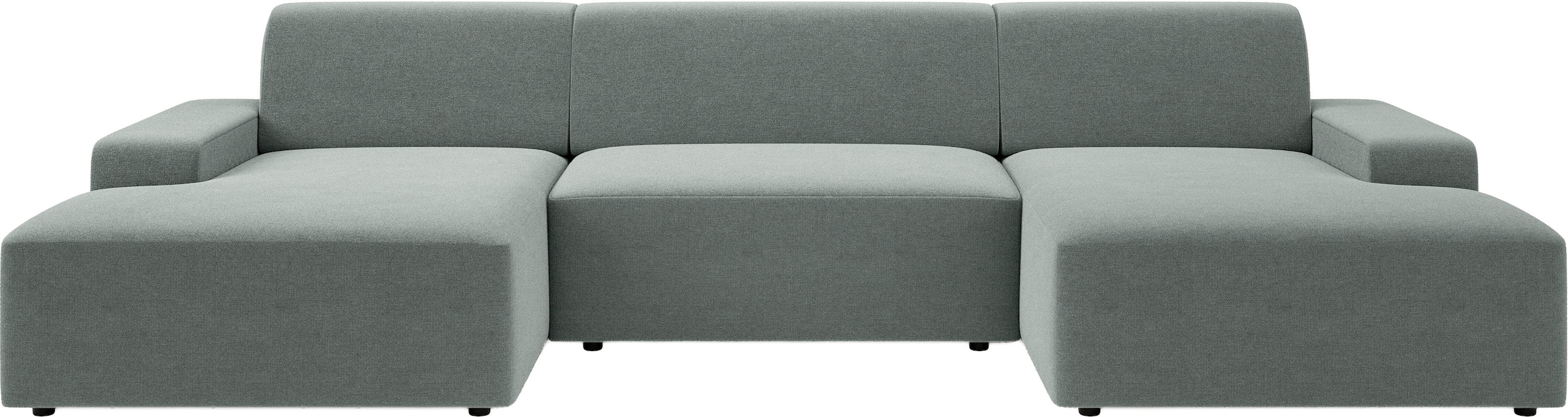 TRENDMANUFAKTUR Paysage de salon »Wien, wahlweise mit Sitzvorschub und Bettkasten, Breite 329 cm« Forme en U, en velours côtelé tendance