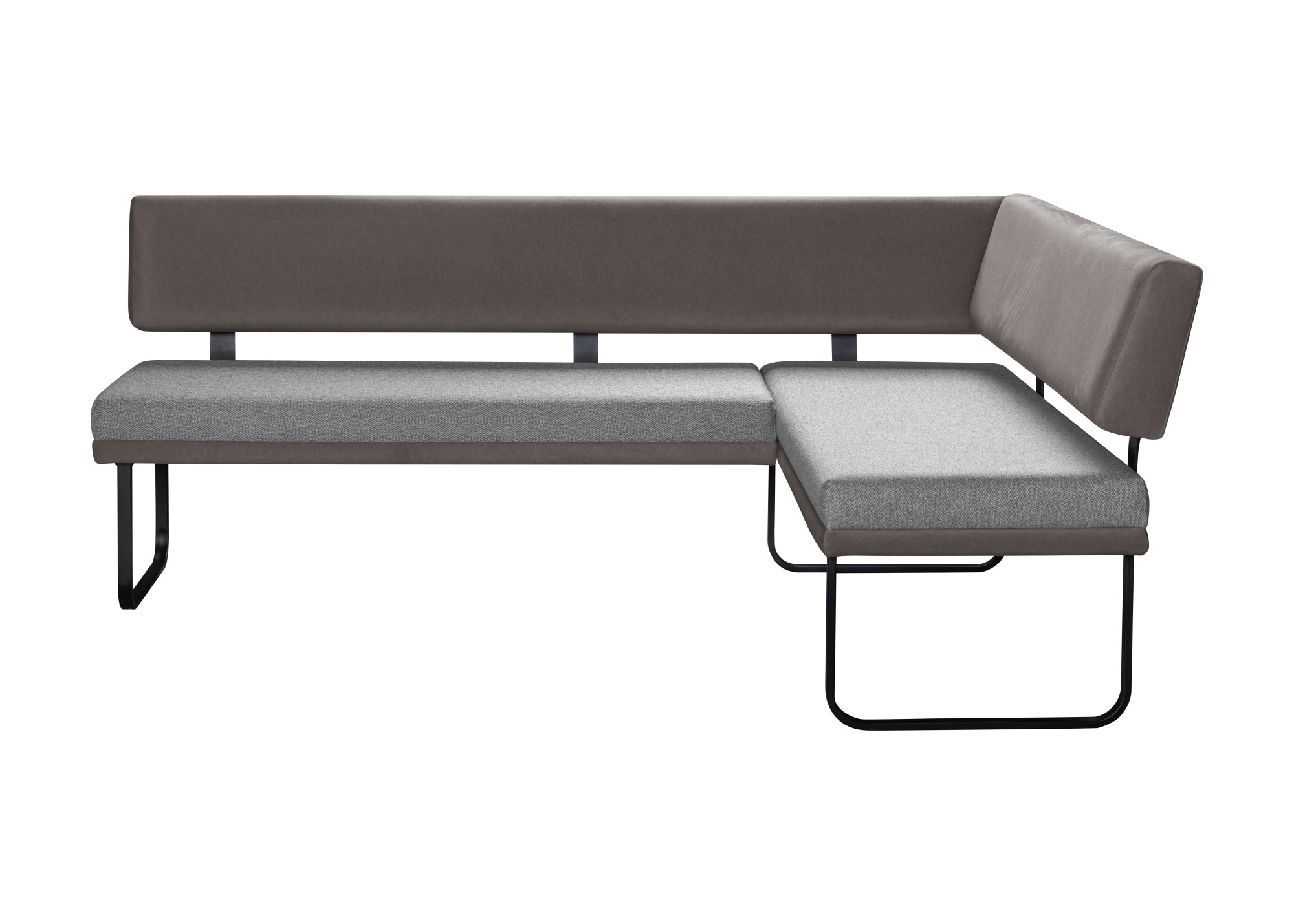 GOODproduct Ensemble de bancs d'angle »Gabi Essecke, Sitzgruppe, Eckbankgruppe, Küchenbankgruppe« Ensemble, 4tlg, 4 pièces tlg. Gestell aus matt-schwarzem Flachmetall, stabil, 2-Stoff-Design