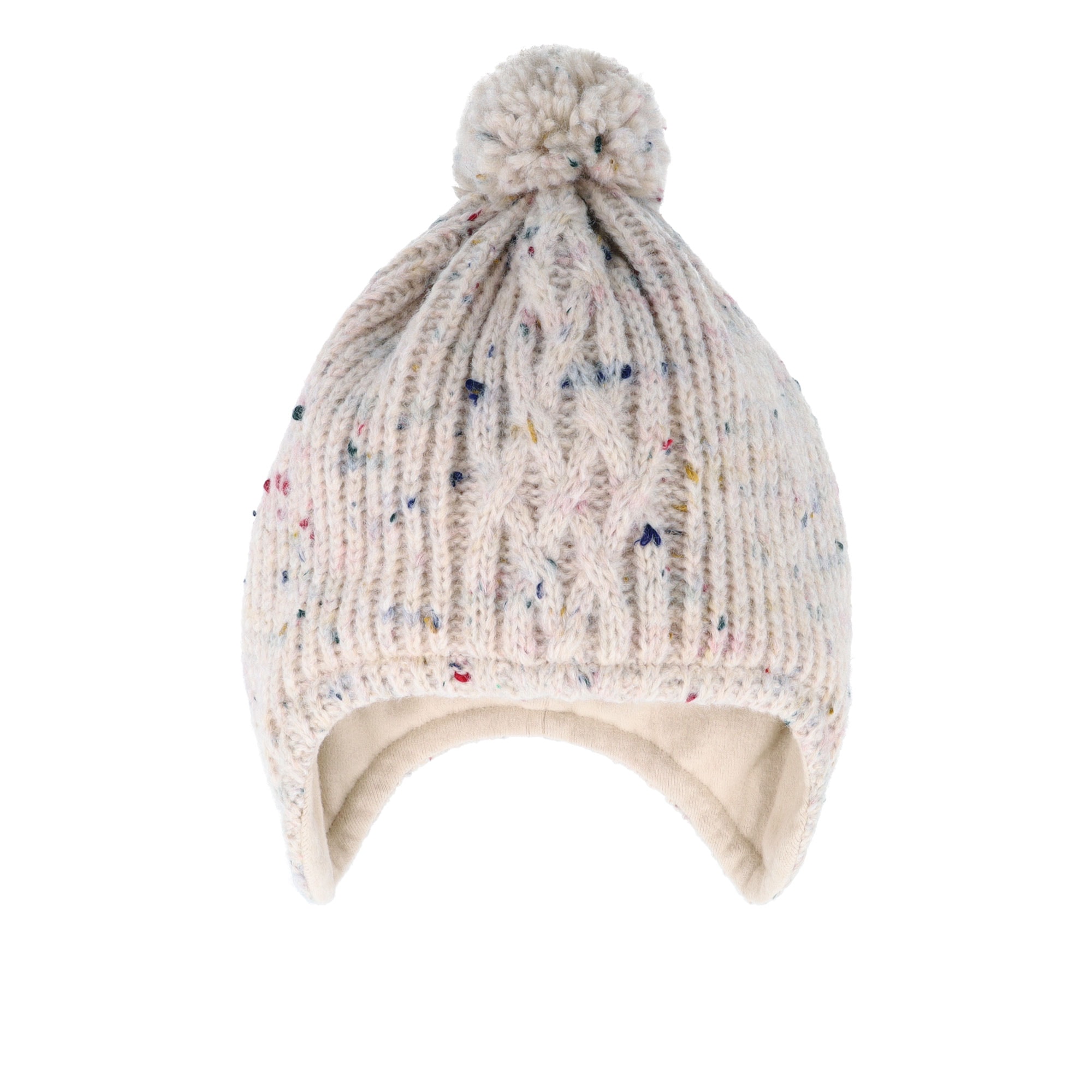 MAXIMO Bonnet tricoté , Wollanteil, gefüttert, Ohrenklappen, mit Bommel