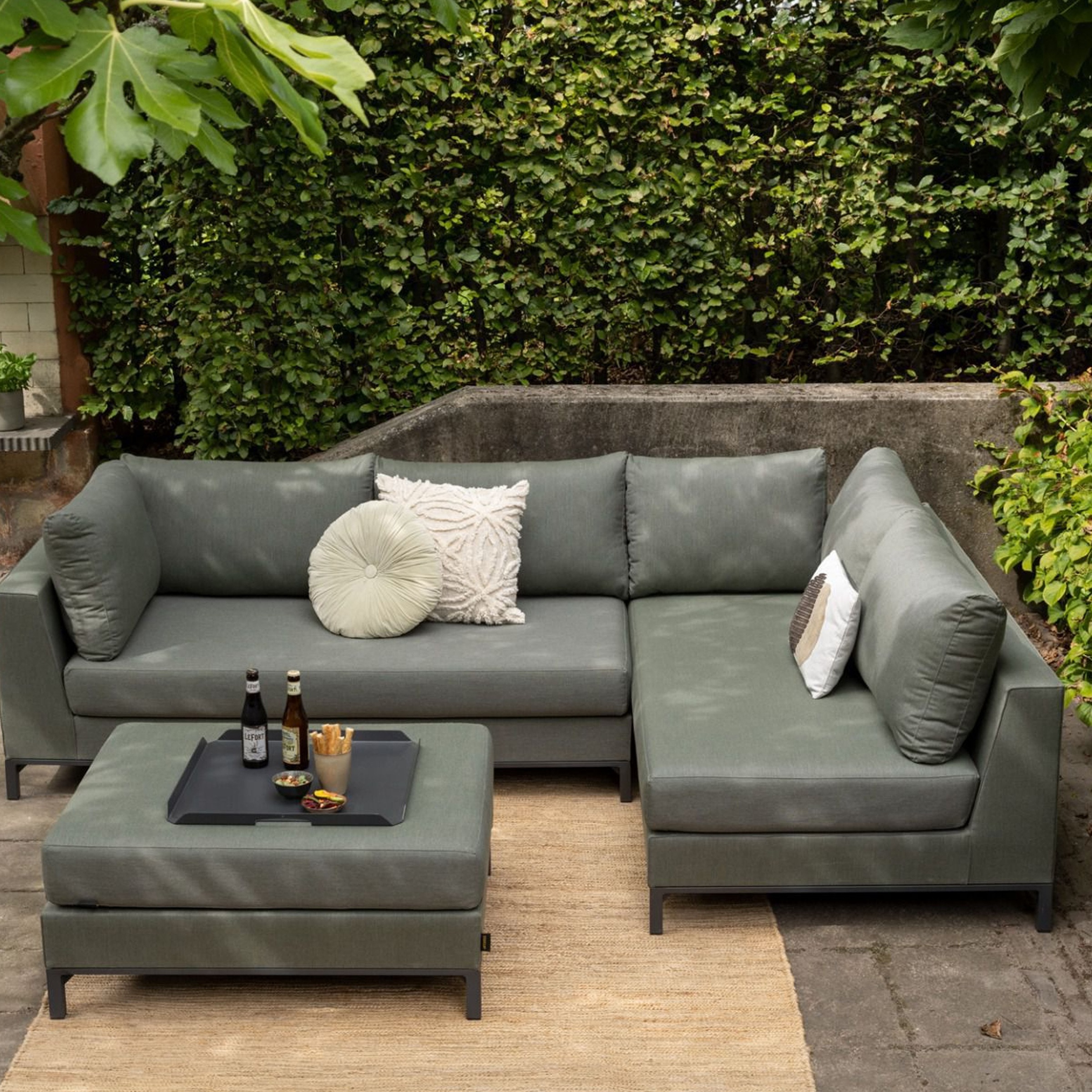 WOOOD Canapé d'angle »Sicilié Aluminiumgestell Dyed Acrylic-Stoff, H 60 x B 246 x D 262 cm« capacité de charge totale 500 kg, résistant aux UV et à l'eau chlorée