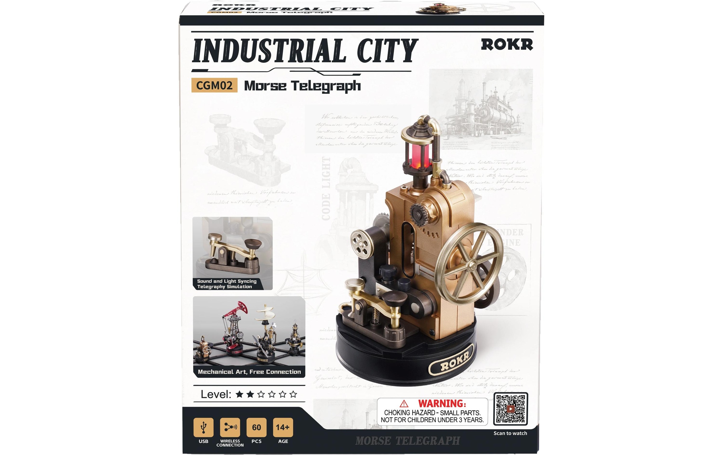  Modellbausatz »Rolife Morse Telegraph Mechanischer Morse-Telegraf« 60 Stk. tlg.