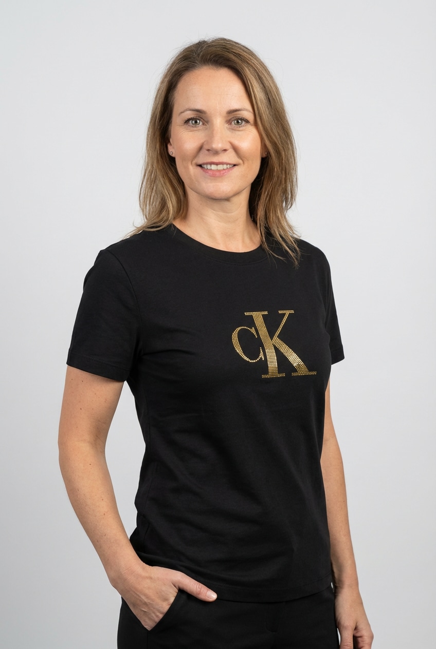 Calvin Klein Jeans T-Shirt Regular Fit, glänzender Logodruck, Rundhalsausschnitt