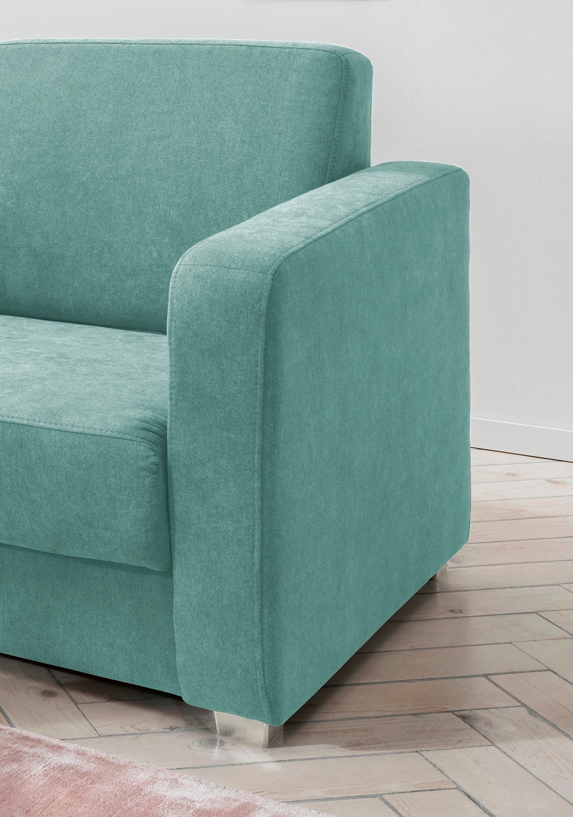 Home affaire Ecksofa »Lazio modern und bequem, schmale Armlehnen, tolle Detailverarbeitung« mit 2 Einzelauszügen als Längsschläfer