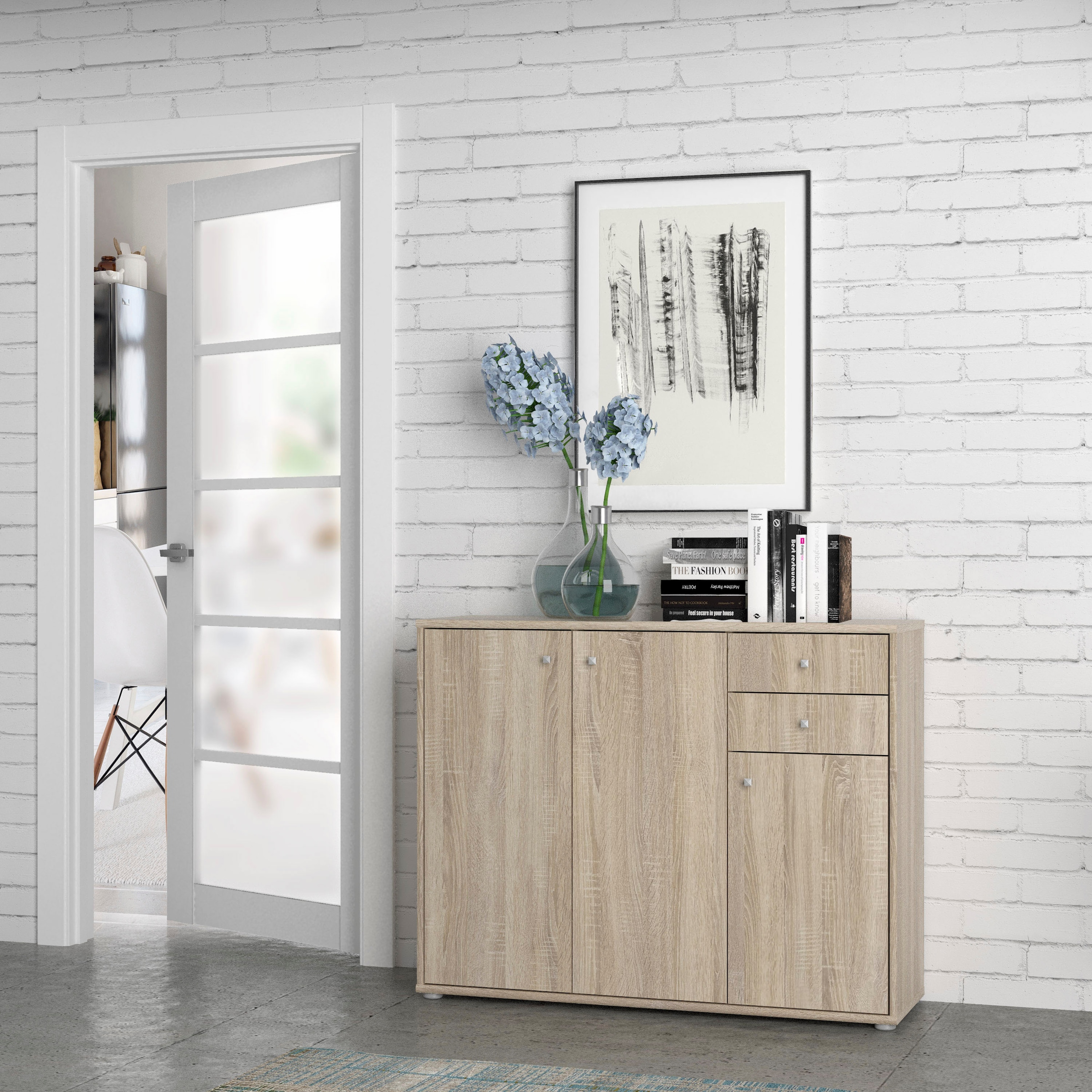 FORTE Commode »Tempra, Kommode, 3 Türen, 2 Schubkästen, viel Stauraum« Largeur 108,8 cm