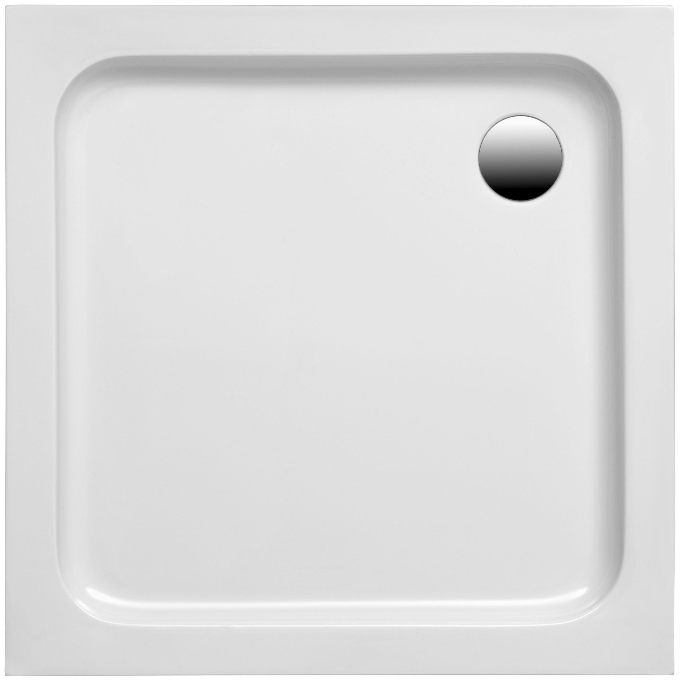 OTTOFOND Receveur de douche Ensemble,  90x90x6 cm, avec support de baignoire, garniture de vidange et bande d'étanchéité