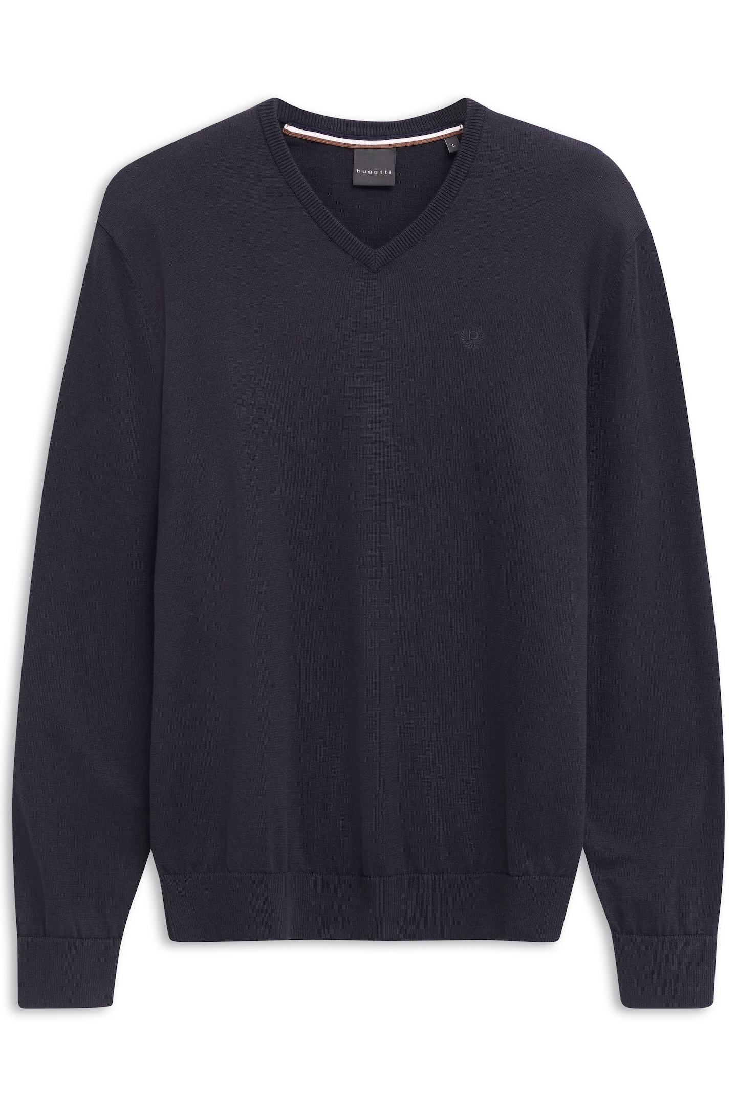 bugatti Pull col V »Basic Essential« aus reine Baumwolle