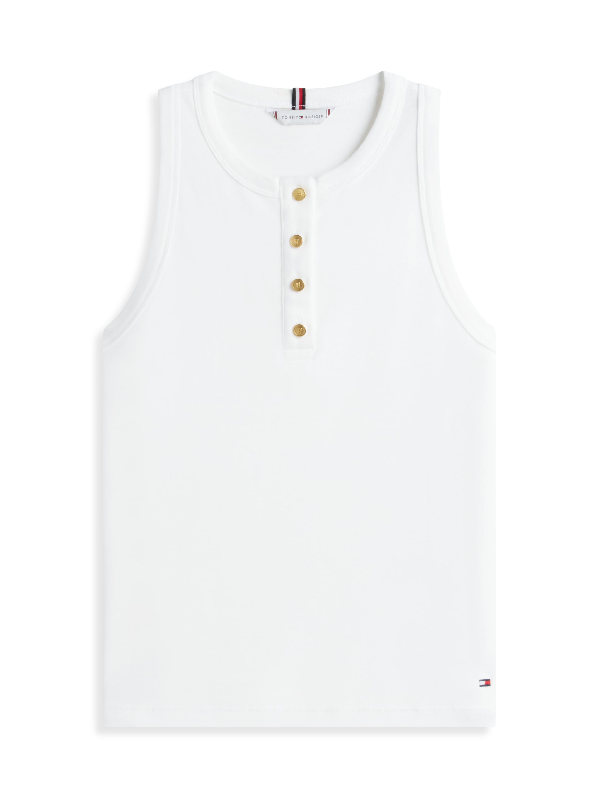 Tommy Hilfiger T-shirt »GOLD BUTTON HENLEY TOP« avec patte de boutonnage courte