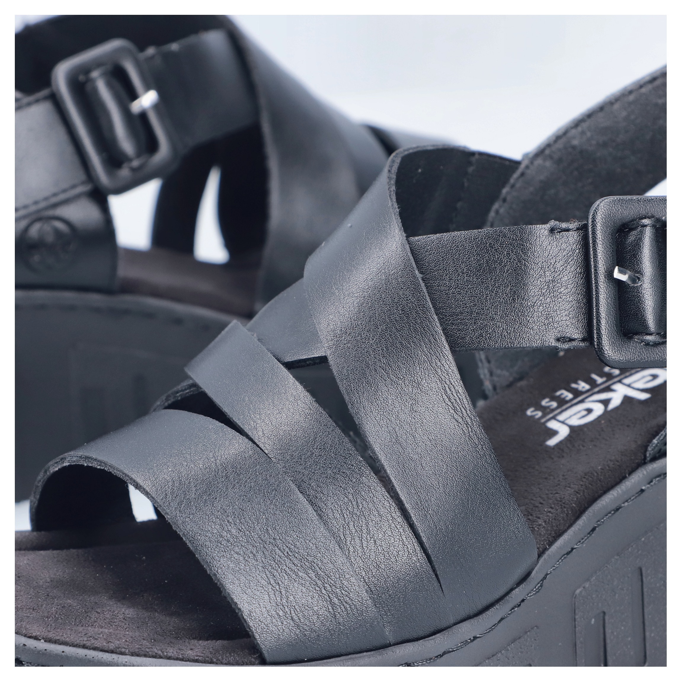 Rieker Sandales à plateforme  chaussure d’été, sandalette compensée avec fermeture velcro