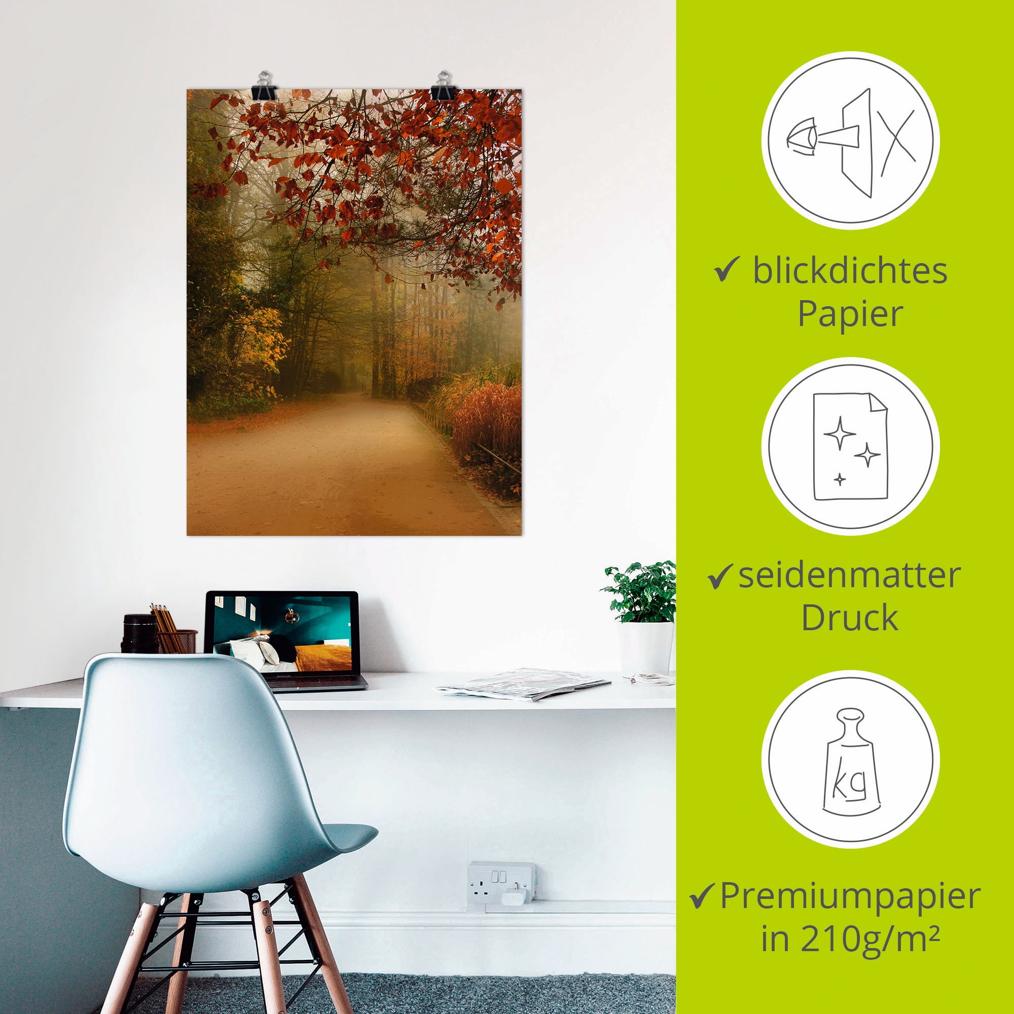 Artland Wandbild »Herbst im Park« Vier Jahreszeiten 1 Stk. tlg. als Poster in verschied. Grössen